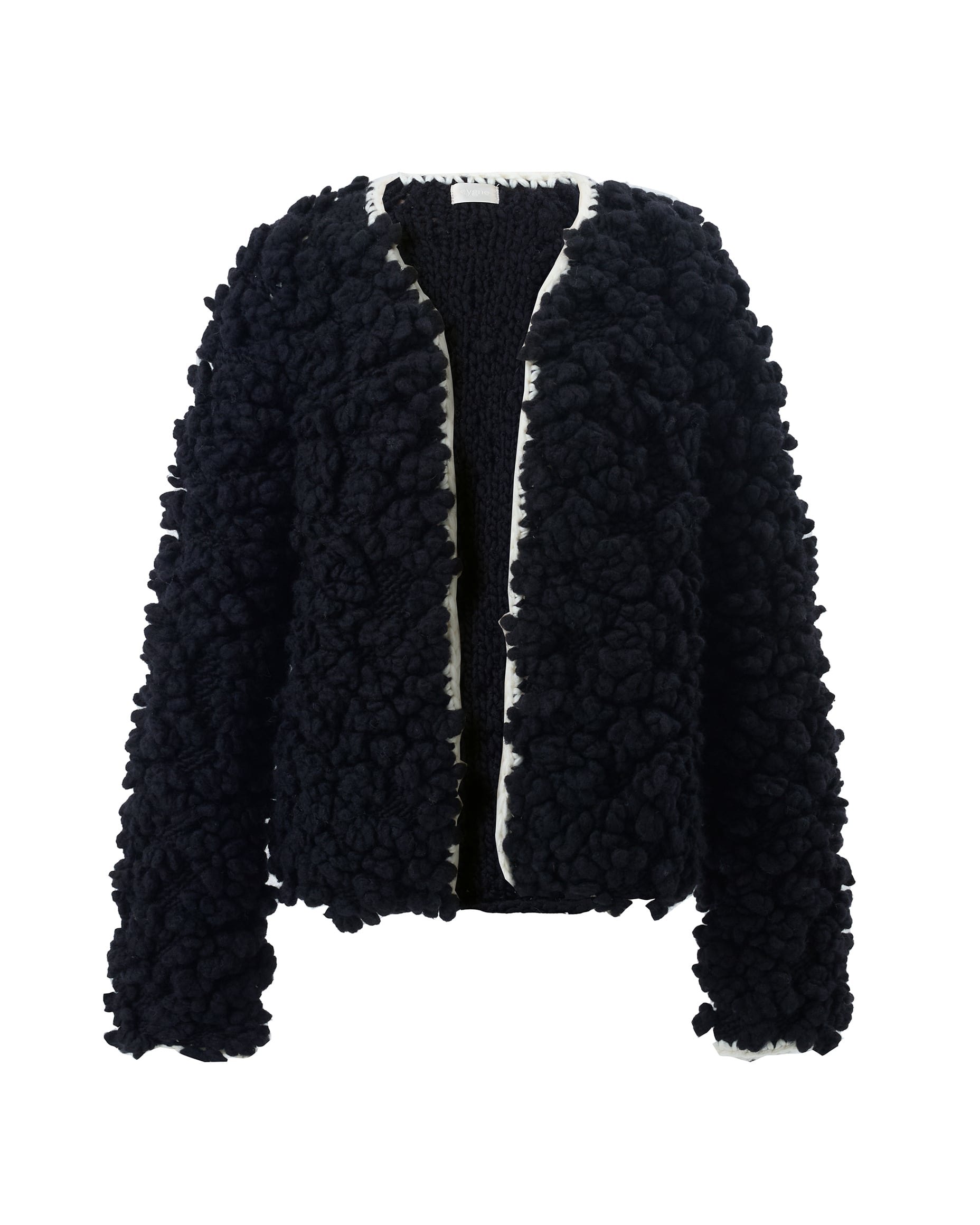 マシュマロニットカーディガン Teddy ブラック | Cygne