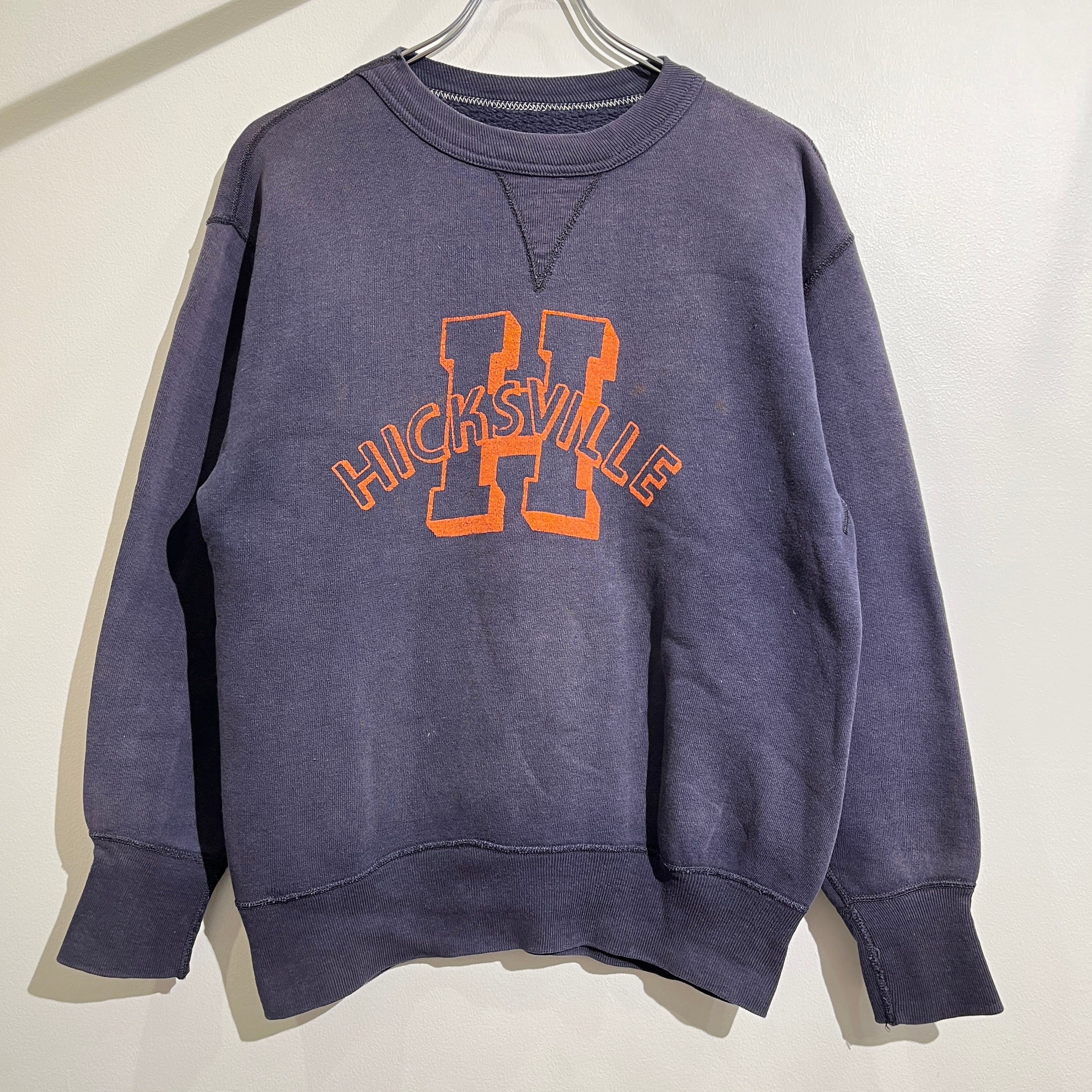50s Front V Print Sweat Shirt 50年代 前V スウェット ビンスウェ 紺