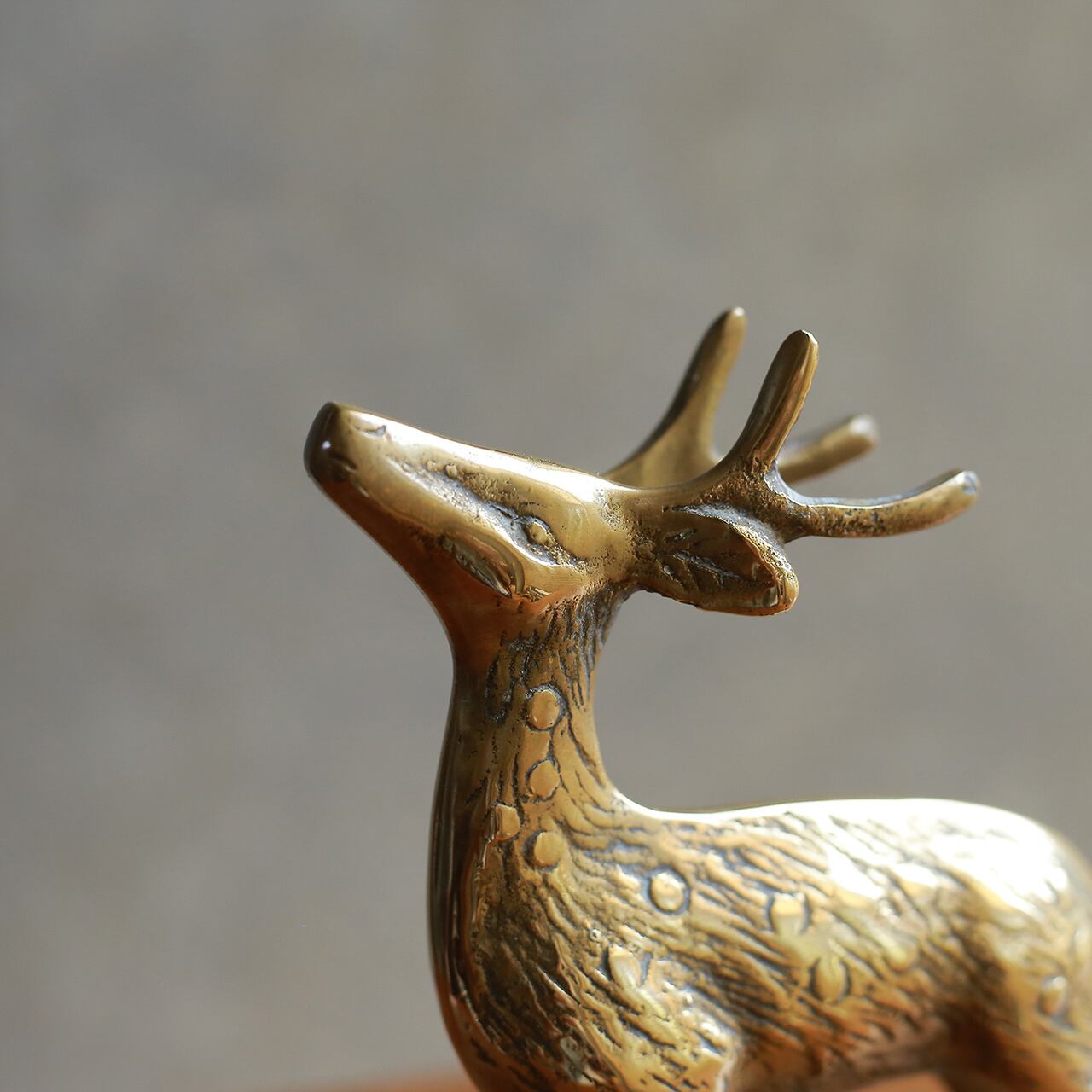 空を見上げる、真鍮のシカ 1 | 木と、輝と。| 一点もの ヴィンテージ