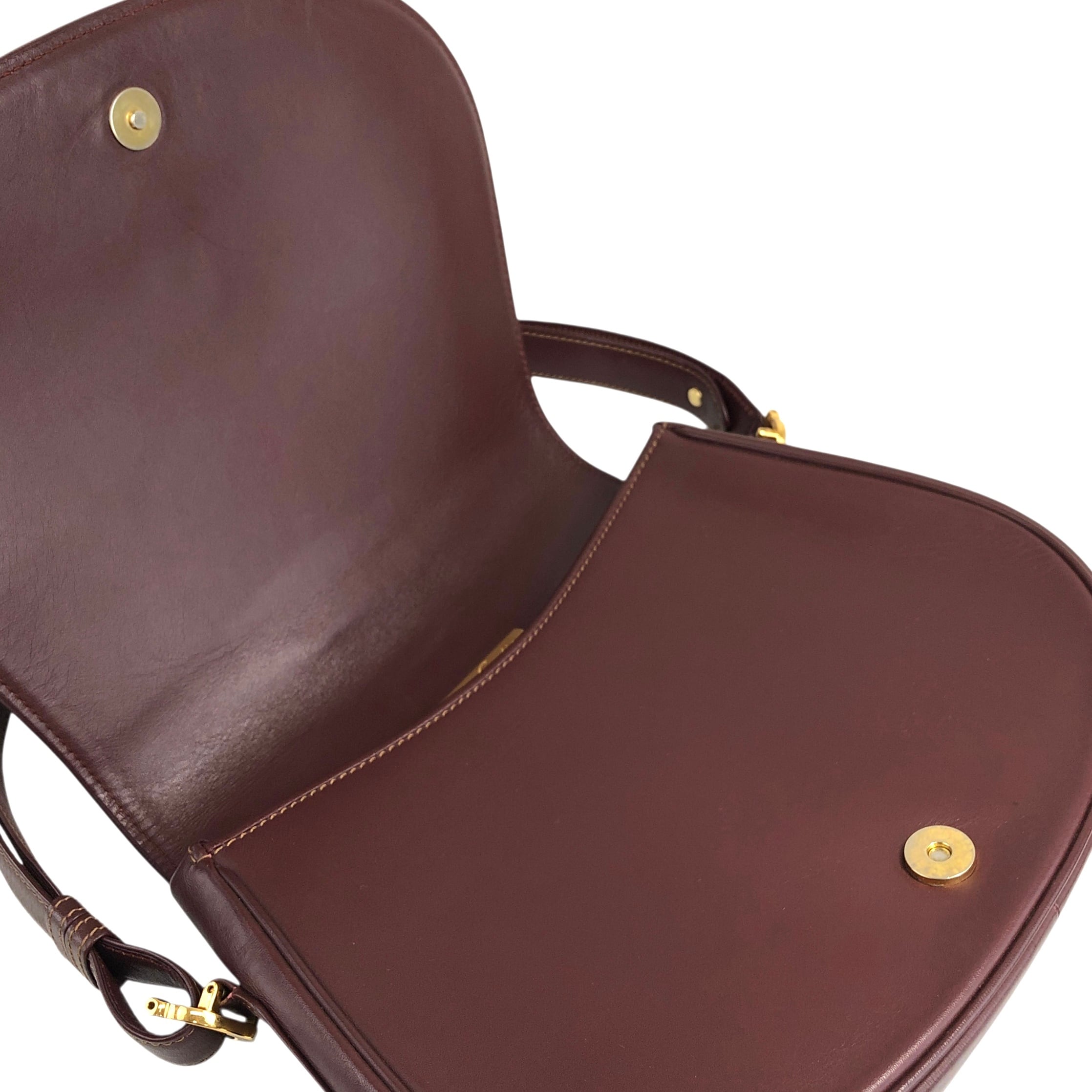 Cartier カルティエ マストライン ショルダーバッグ ボルドー ロゴ