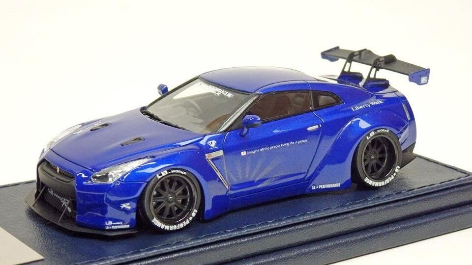 1/43 LB☆WORKS R35 GT-R LB メタリックブルー GTウイング