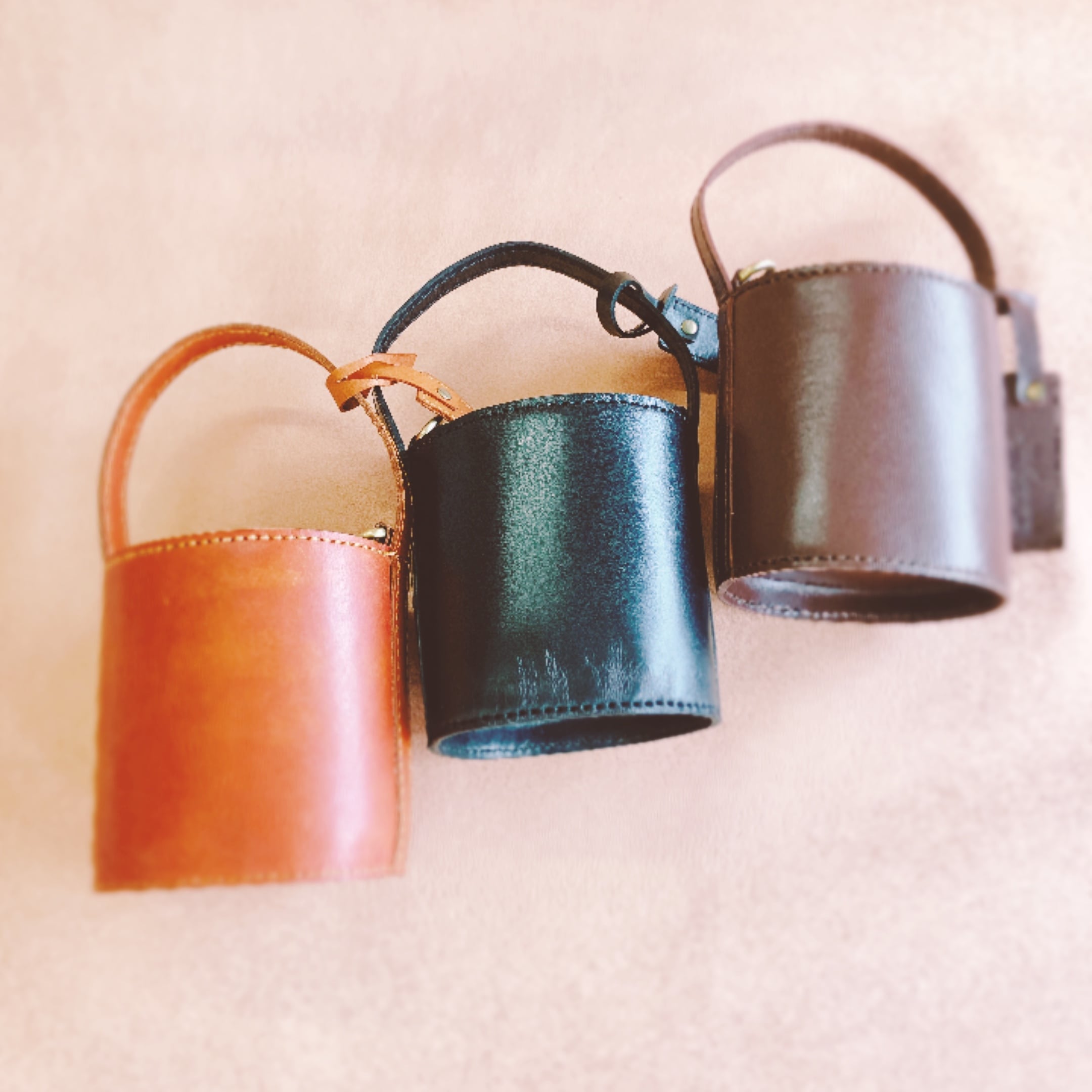 ミニバケツ 牛革 ヌメ革 ショルダーバッグ ハンドバッグ No.03120