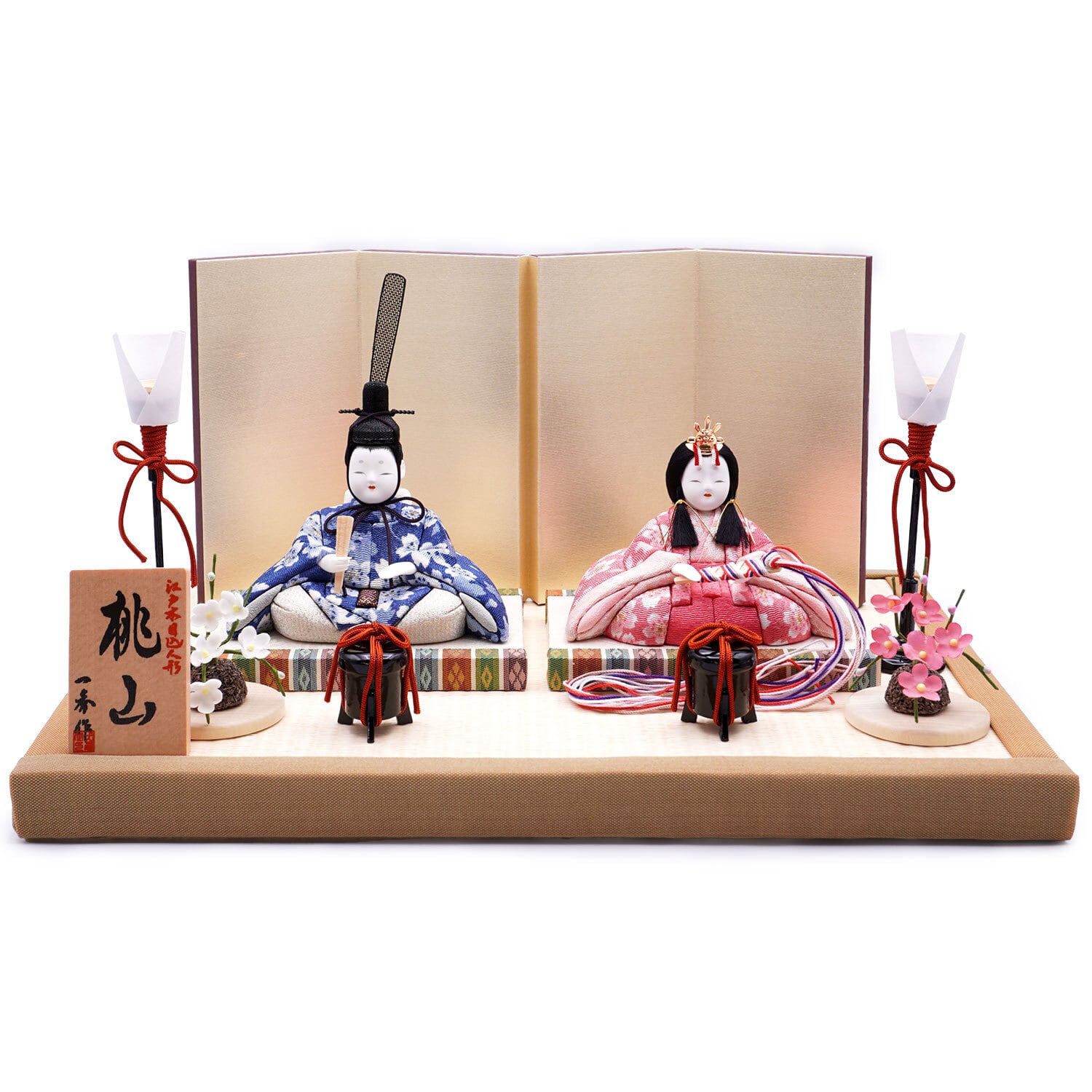 一秀作 江戸木目込 桃山雛 S-10 親王飾り 雛人形/ひな人形/雛祭り