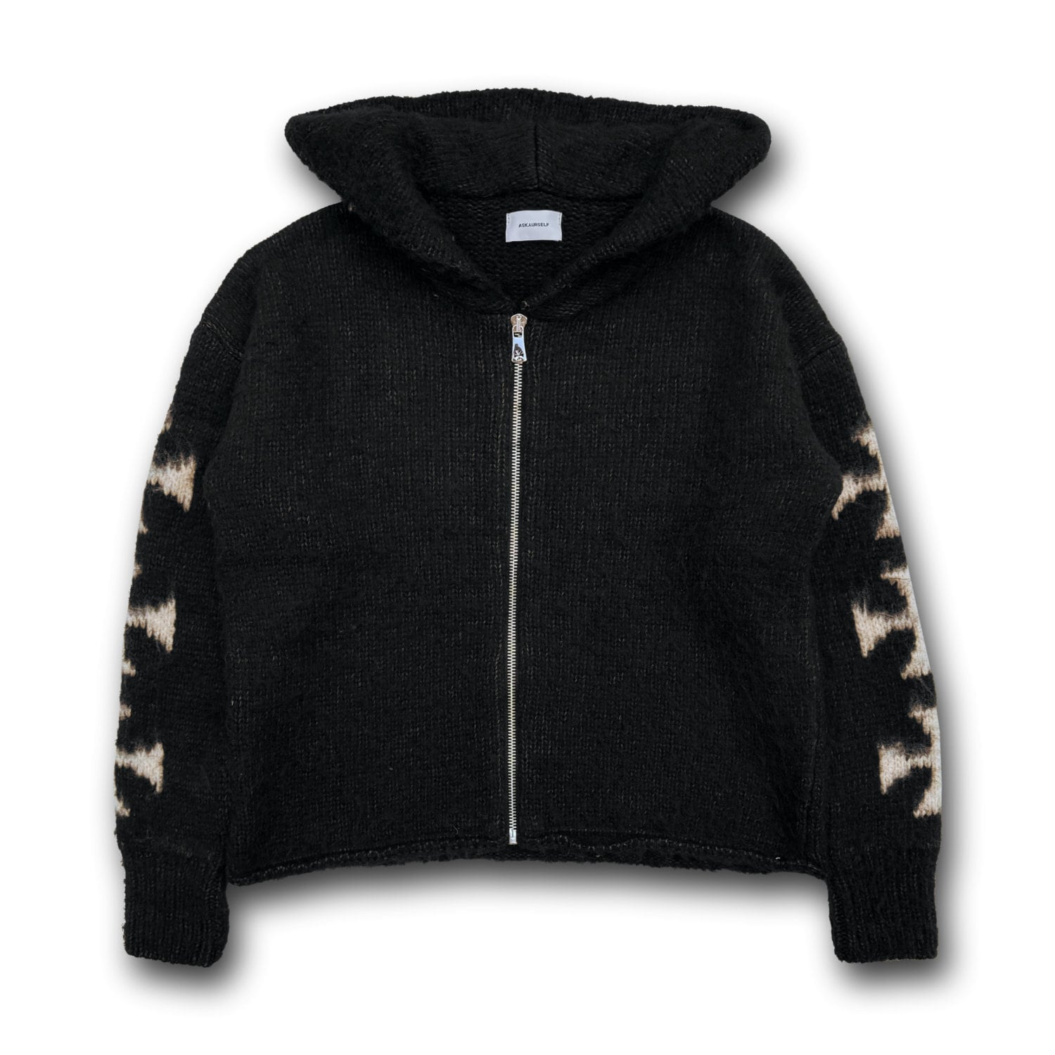 ASKYURSELF / BRUSHED CROSS ZIP KNIT HOODIE | HOLICK