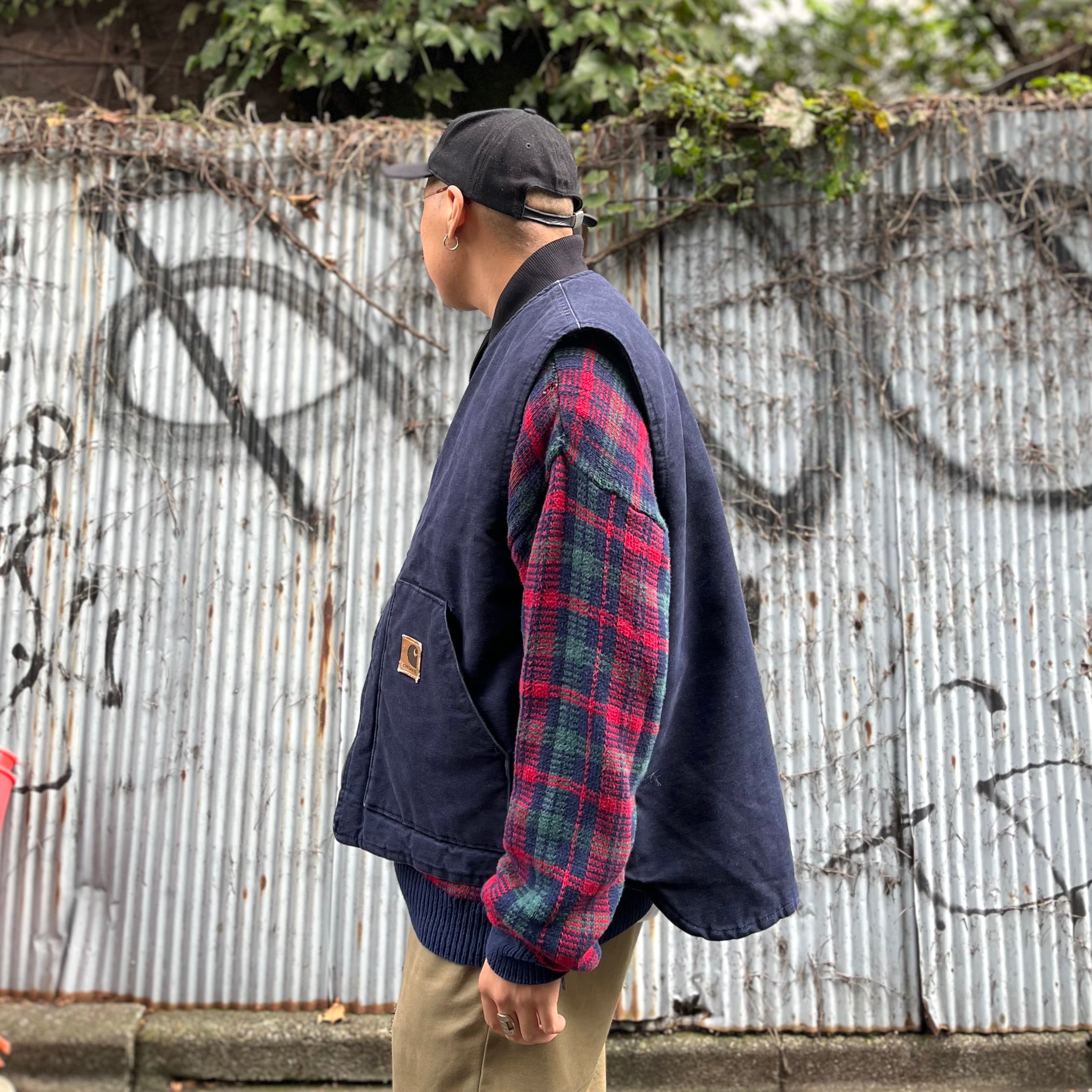 Carhartt ダックベスト 裏キルティング 2XL Tall ブラック Carhartt