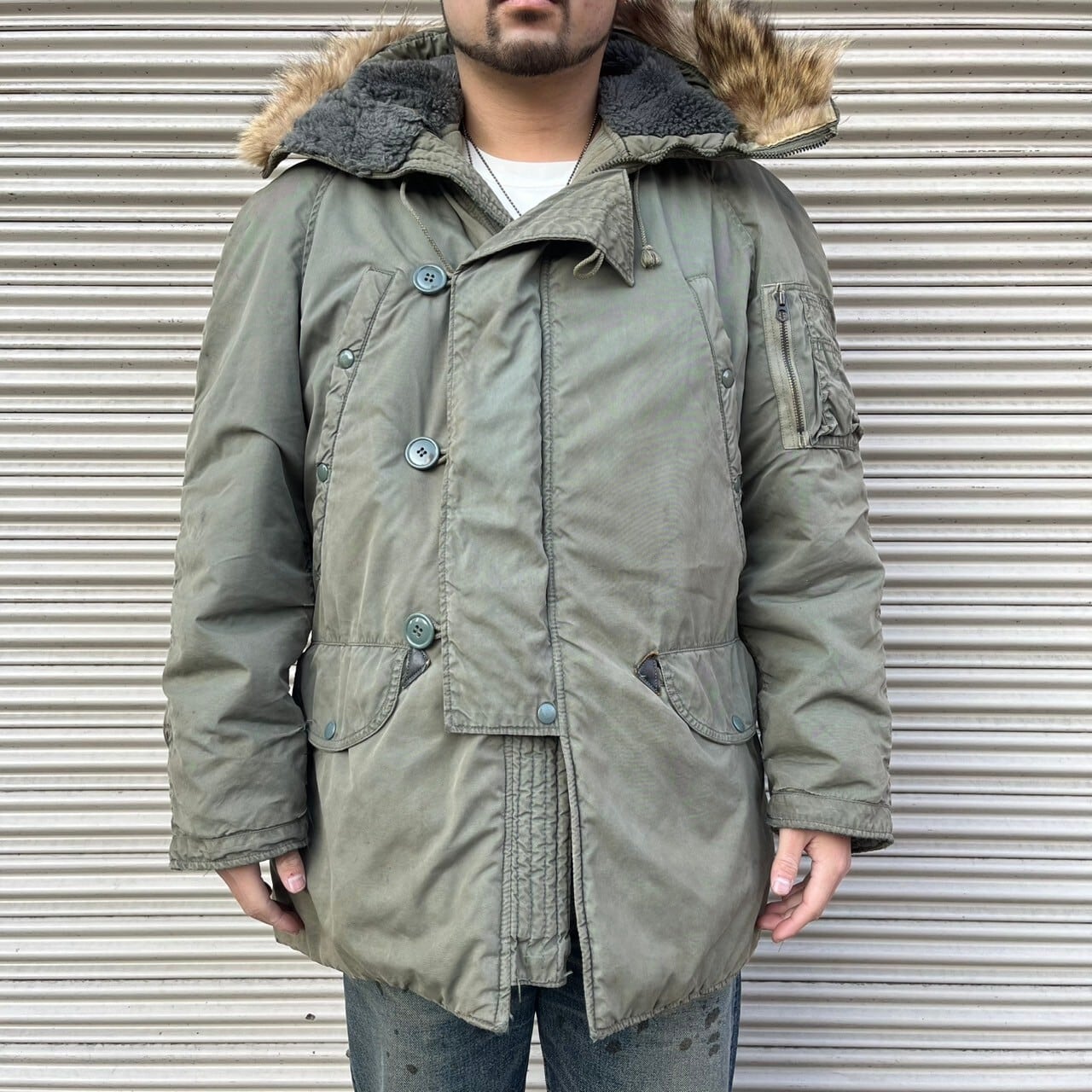 70s 米軍 実物 USAF N-3B フライトジャケットミリタリー S パーカー