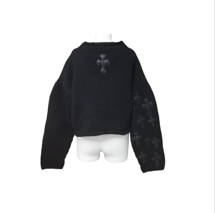 CHROME HEARTS クロムハーツ クロスパッチ カシミヤ クロップドニット