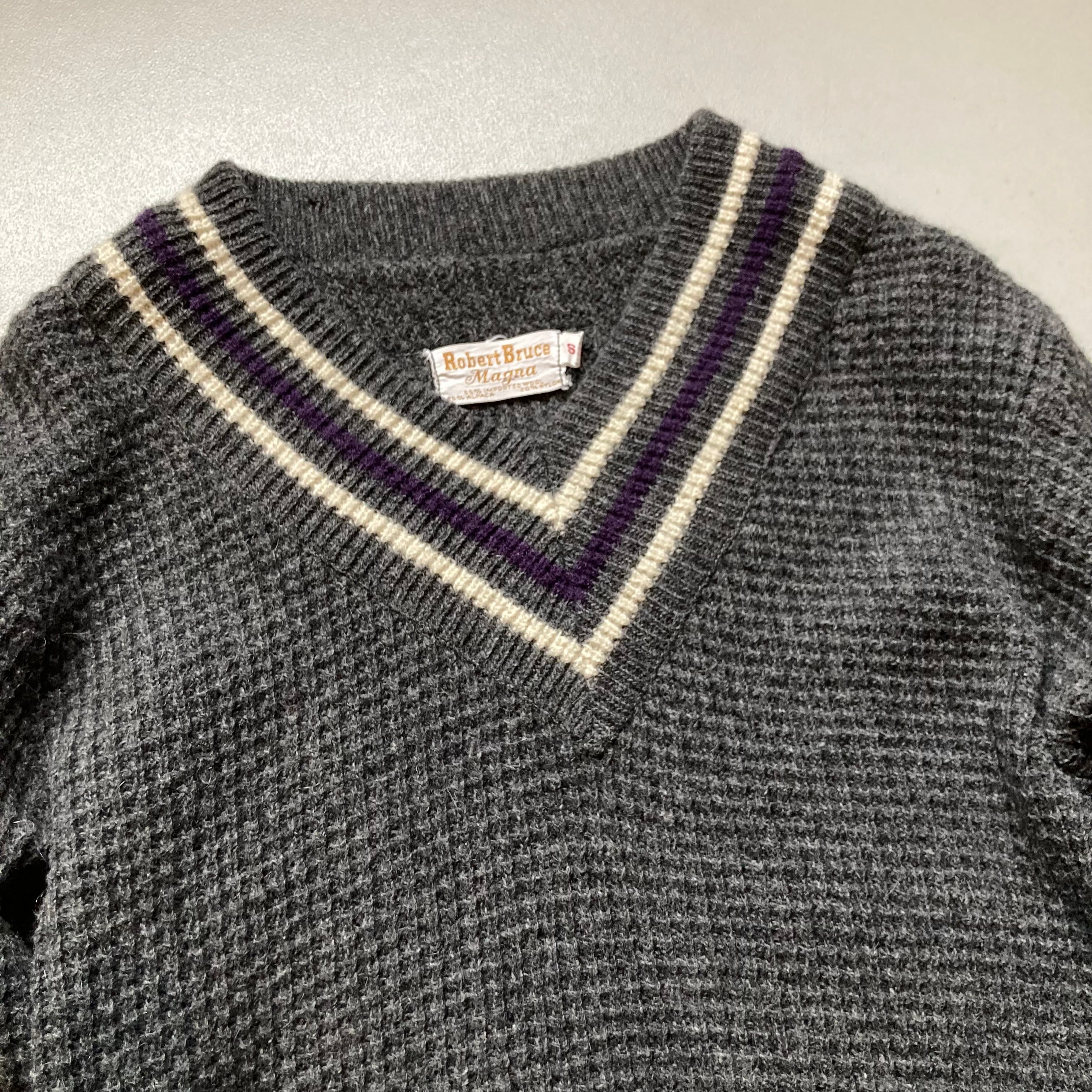 60s〜 Robert Bruce Magna Vneck knit sweater “size S” 60年代