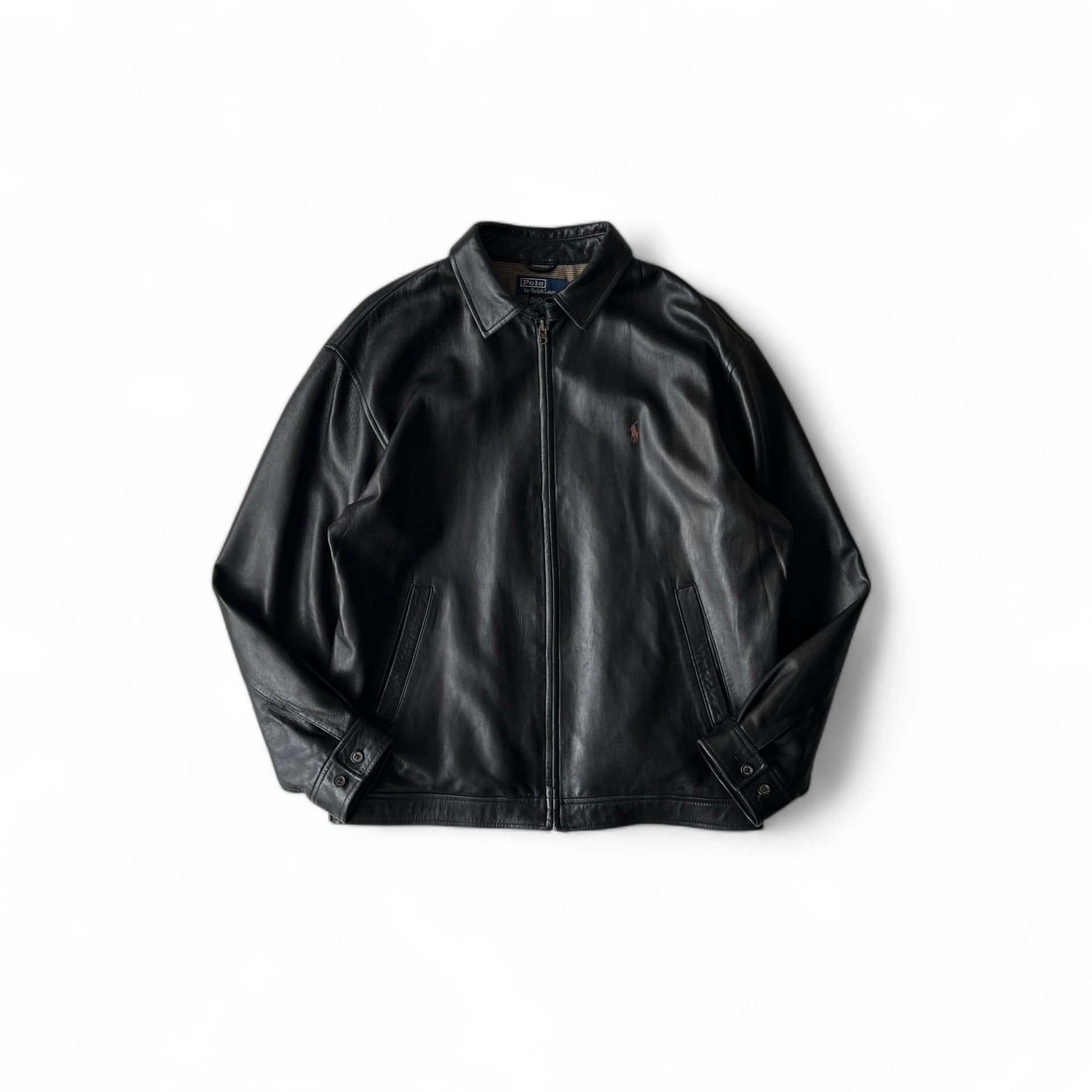 90s POLO by Ralph Lauren Lamb Leather Blouson Black L | assemble store