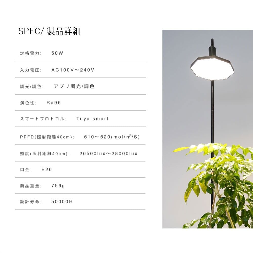 BARREL ロキ オクタゴン ブラック（ROKI-OCTAGON-50W） 育成ライト