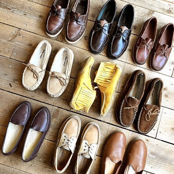 1点物◇フリンジ付モカシンブーツ革靴レザーシューズ古着メンズ27