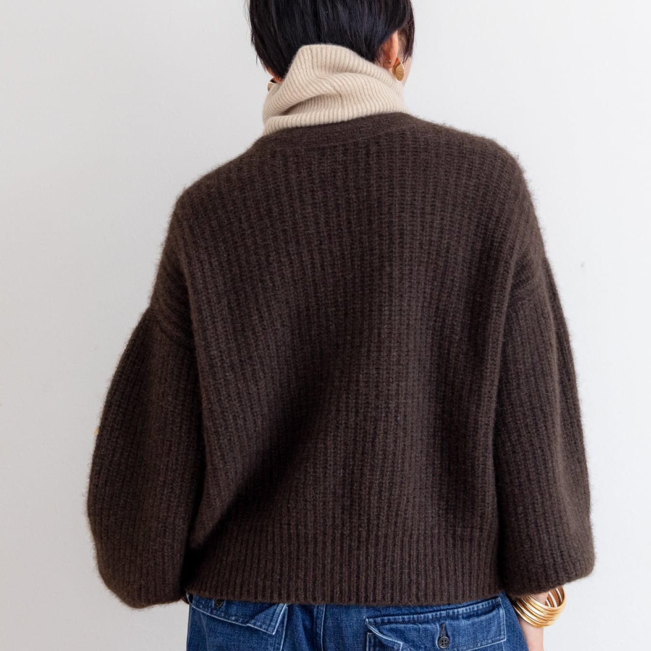 ヤクのバルーン袖カーディガン | 空飛ぶ羊 BASE webshop｜モンゴルの