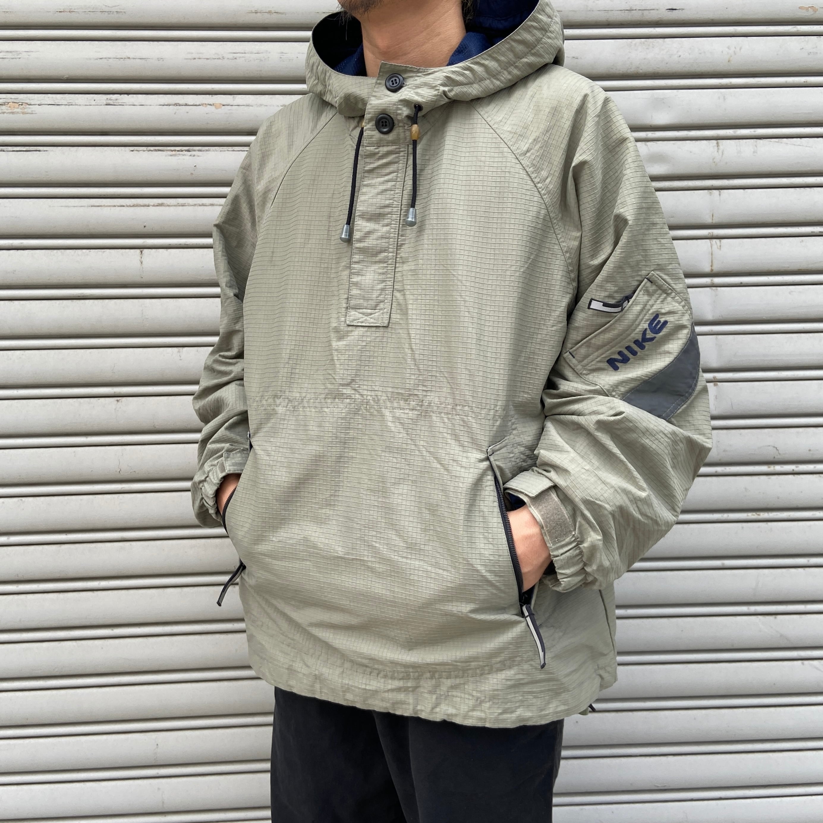 00s NIKE ナイキ アノラックパーカー テック系 ナイロン グレー M