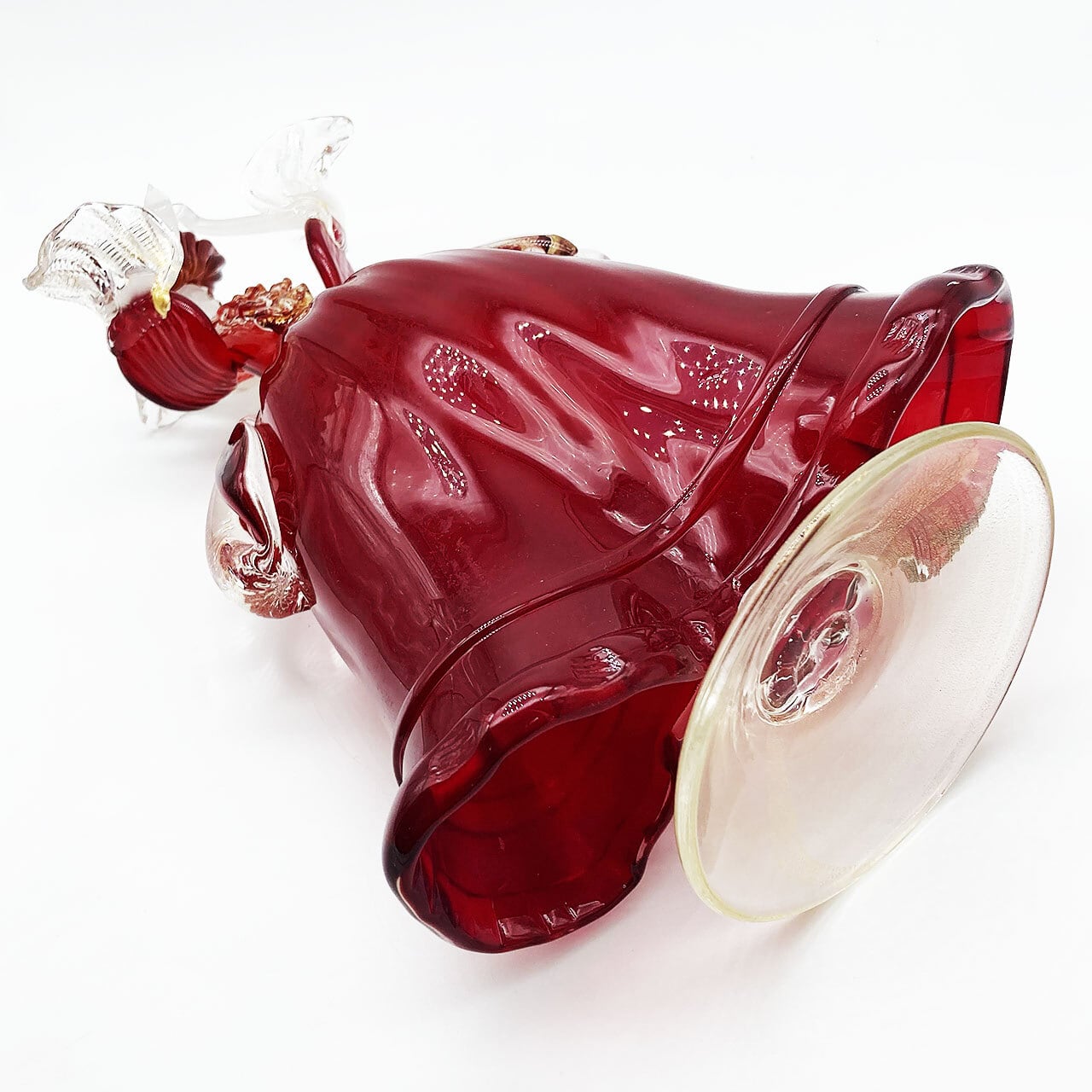 ベネチアングラス ムラノ イタリア 人形 フィギュリン 貴婦人 クリア