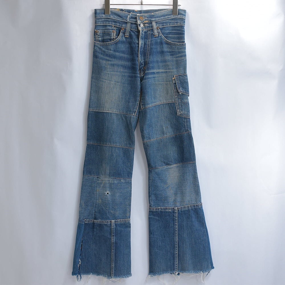 Remake ツギハギ パッチワーク デザイン フレアカット ジーンズ デニム