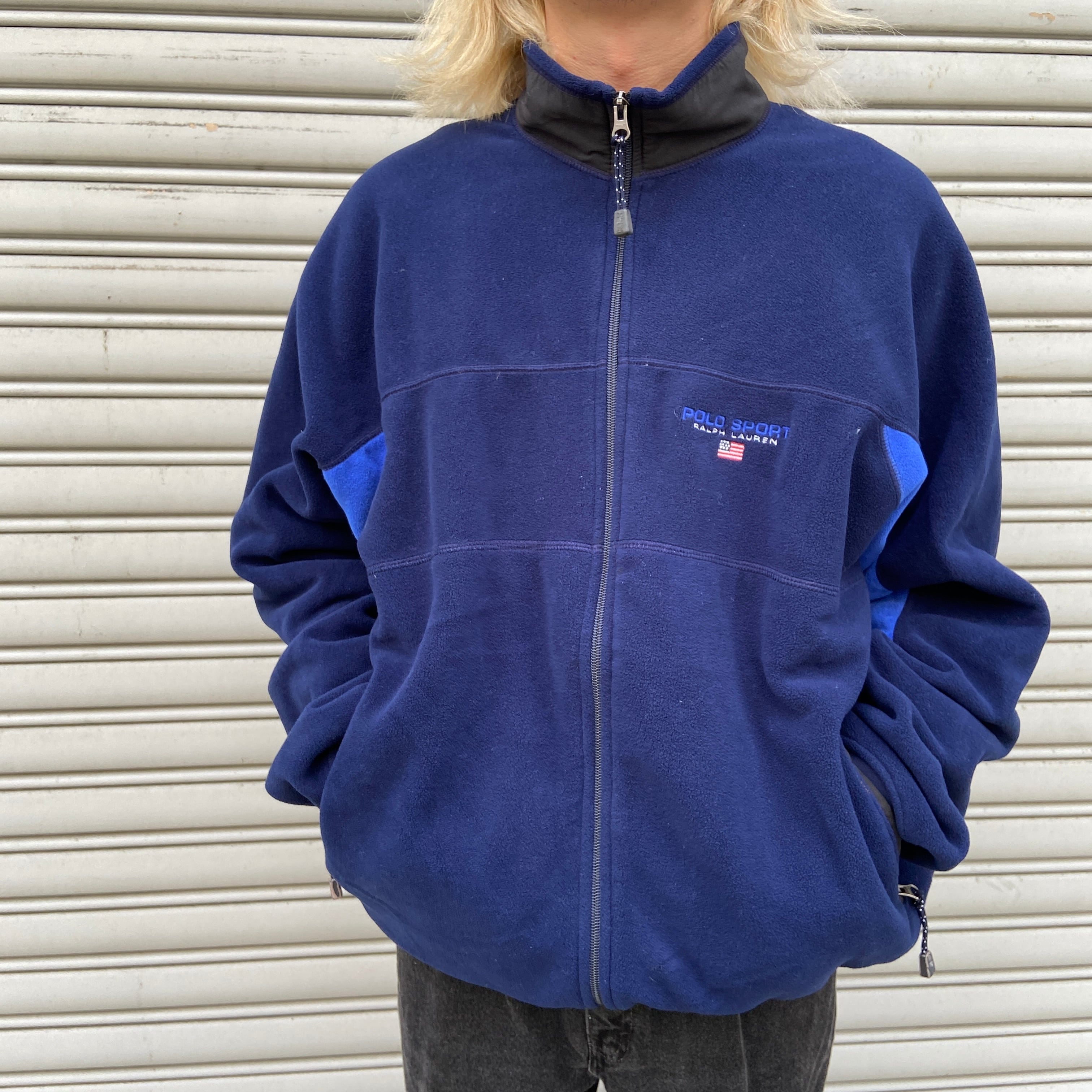 90s POLOSPORT ラルフローレン ポーラテックフリース 紺 XL | 古着屋 Uan