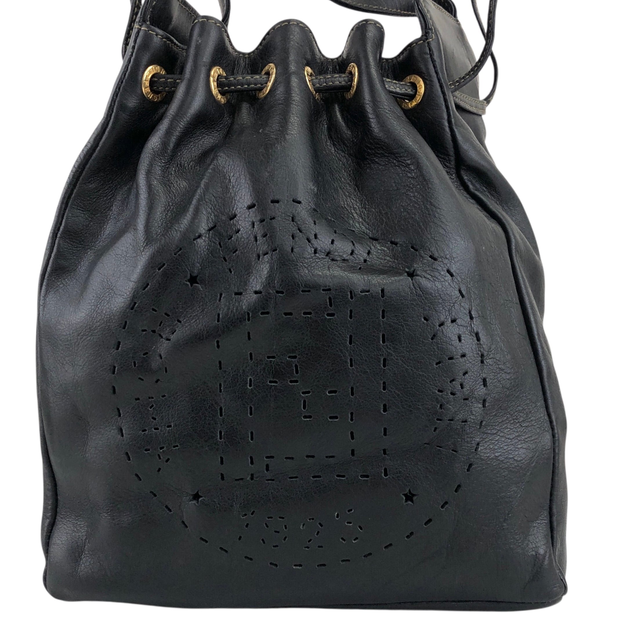 FENDI フェンディ ショルダーバッグ ブラック ロゴ カットアウト