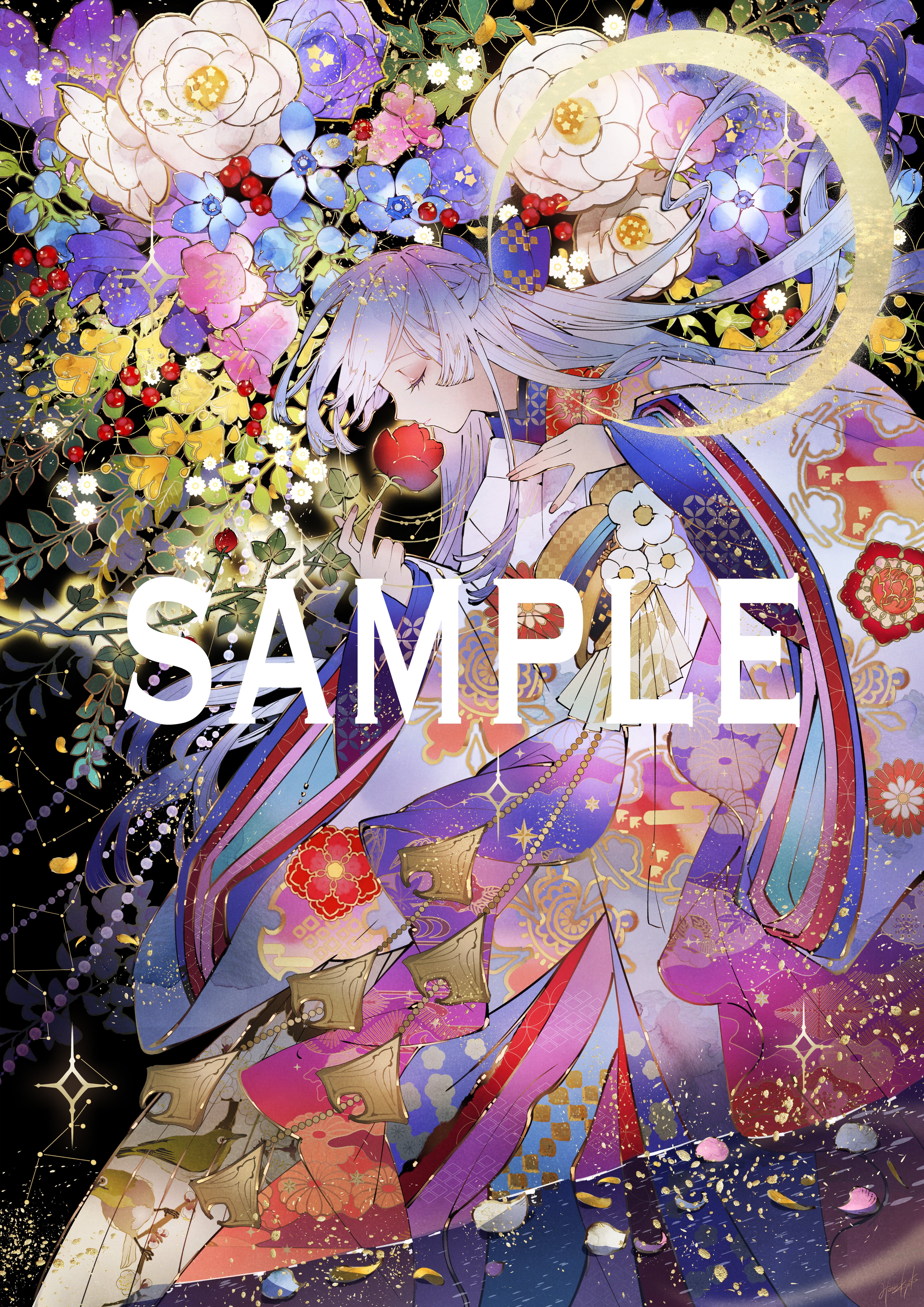 ☆総生産枚数10点のみ☆大熊まい先生☆描き下ろし複製原画☆狐につまま