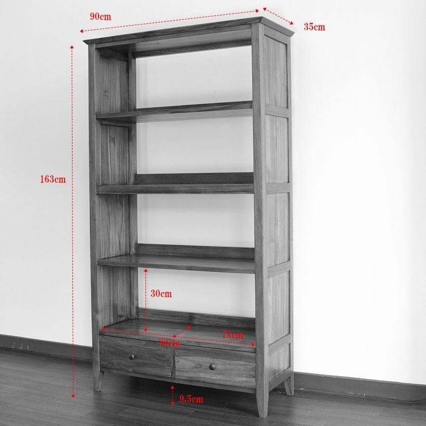 本棚 ブックシェルフ チーク家具 木製 無垢 収納棚 ディスプレイ