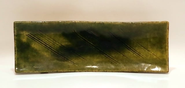 北大路魯山人造 織部足付長皿 1客 | 賢祥堂 うつわ店