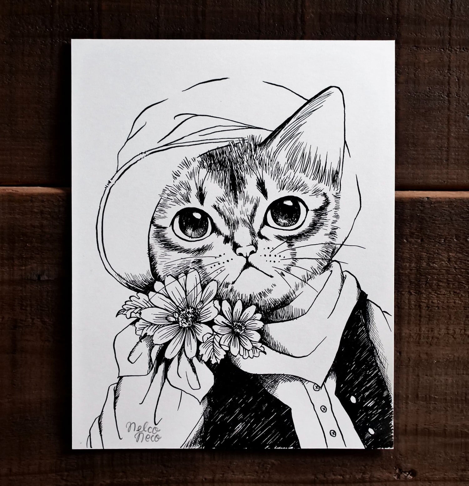 おしゃまなうちの子』イラスト原画/つけペン画 A5 サイズ 210 mm x 148