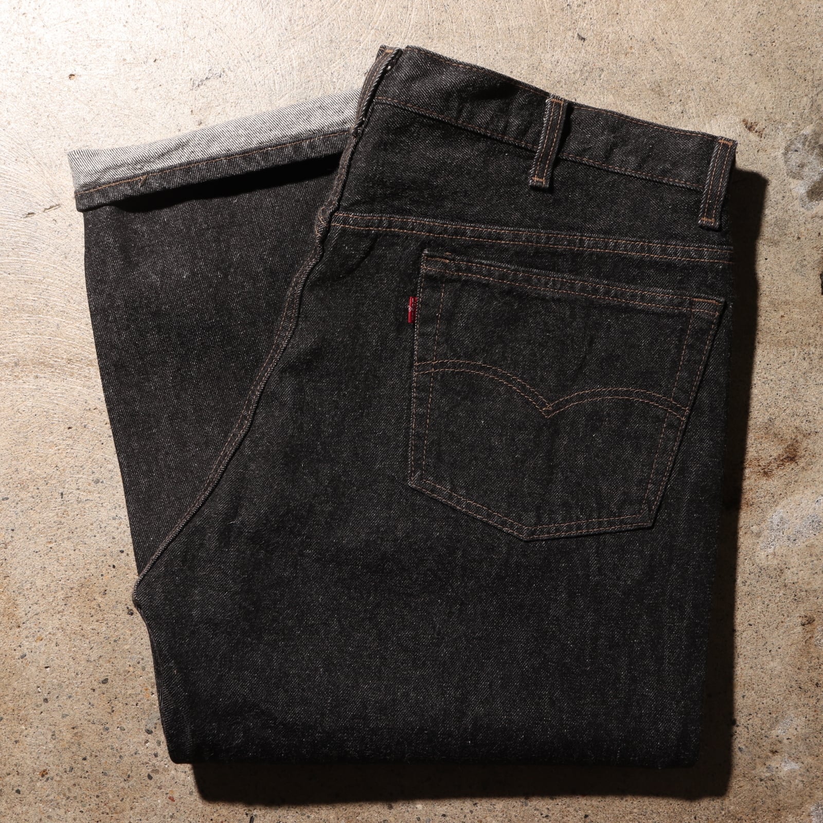 Deadstock 40×32 Levi's 501 USA 先染め ブラックデニムパンツ