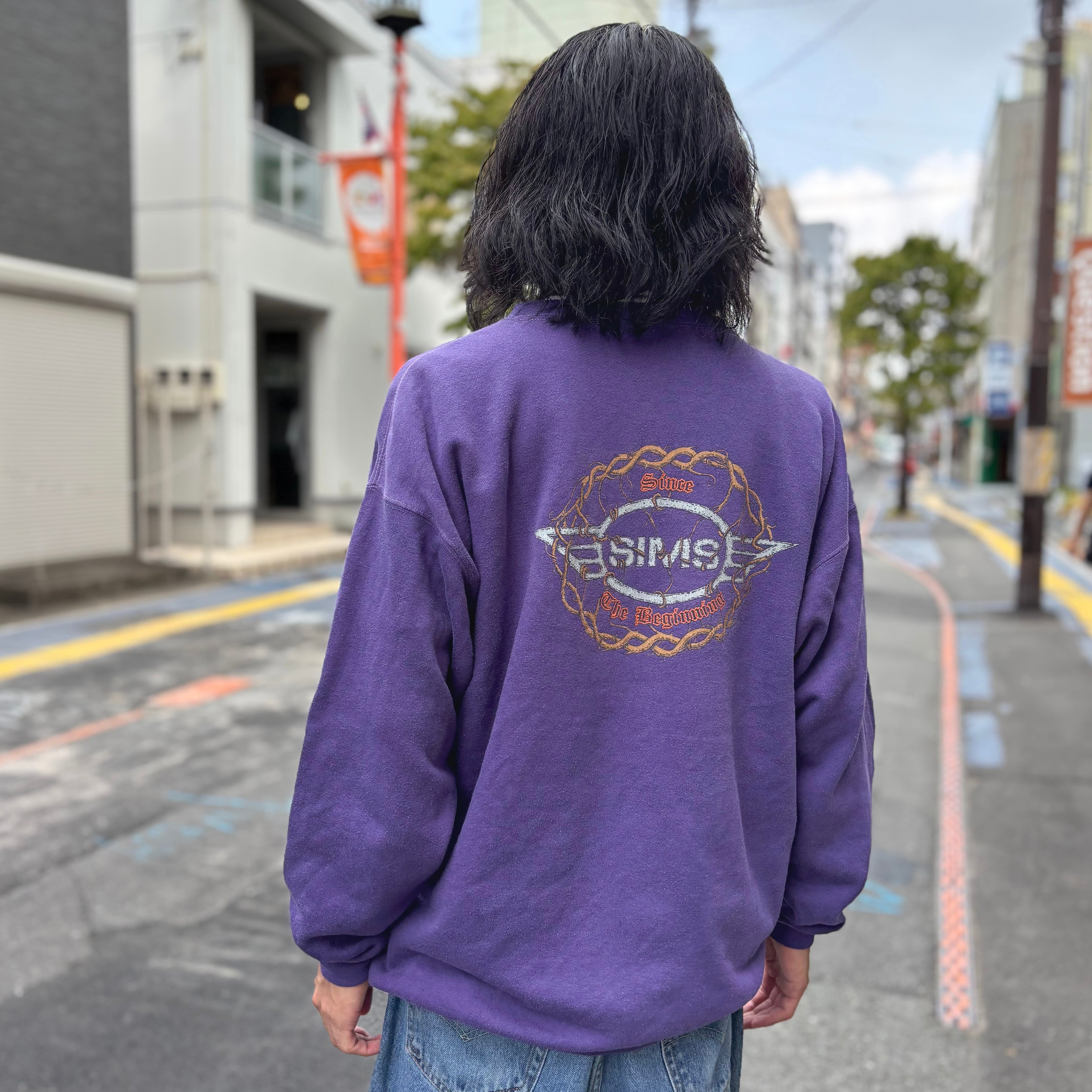 90's SIMS Print Sweat L / シムス スケートボード プリント