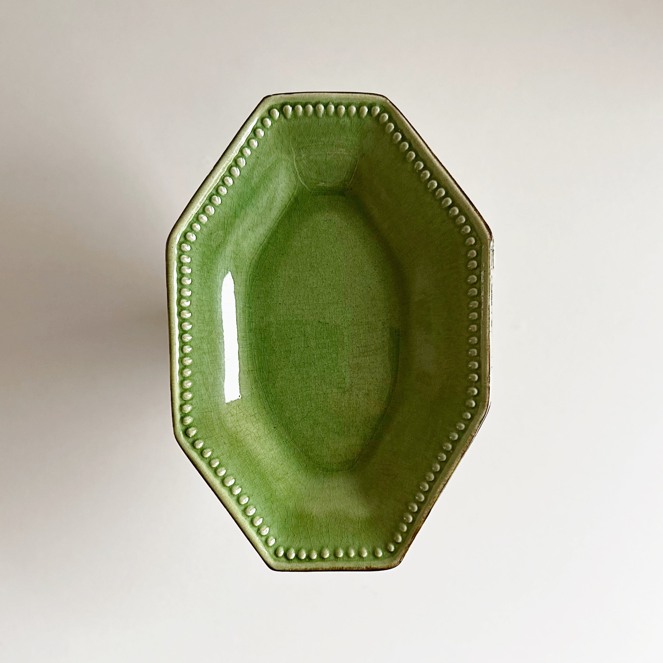 南仏陶器 緑釉 オクトゴナル ラヴィエ A（フランス） | ぽわにえ・だ