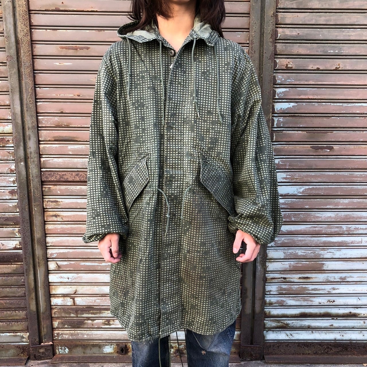80s USArmy 米軍 実物 デザートナイトカモ 迷彩 モッズコート