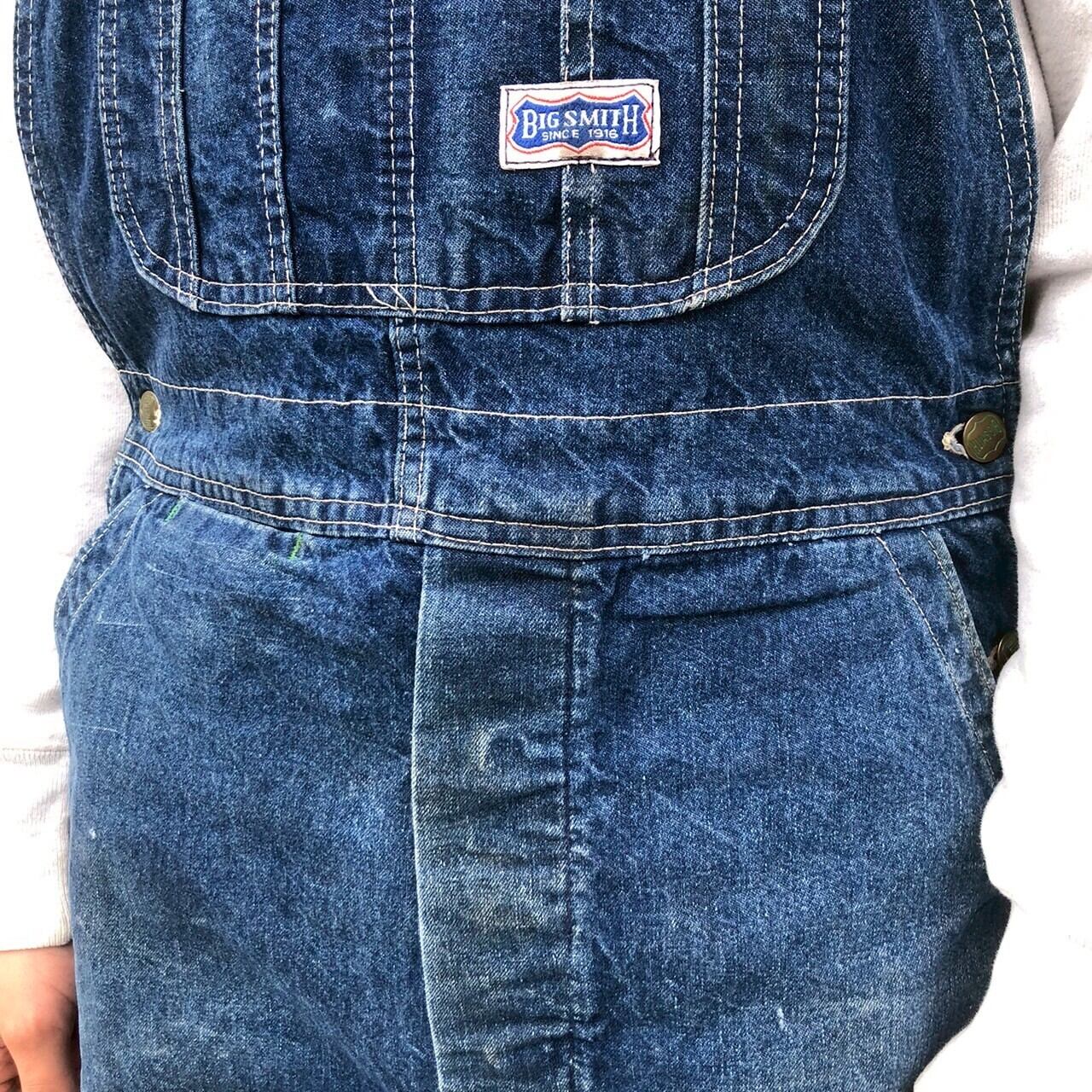 90s USA製 Big Smith オーバーオール ヴィンテージ デニム M ブルー