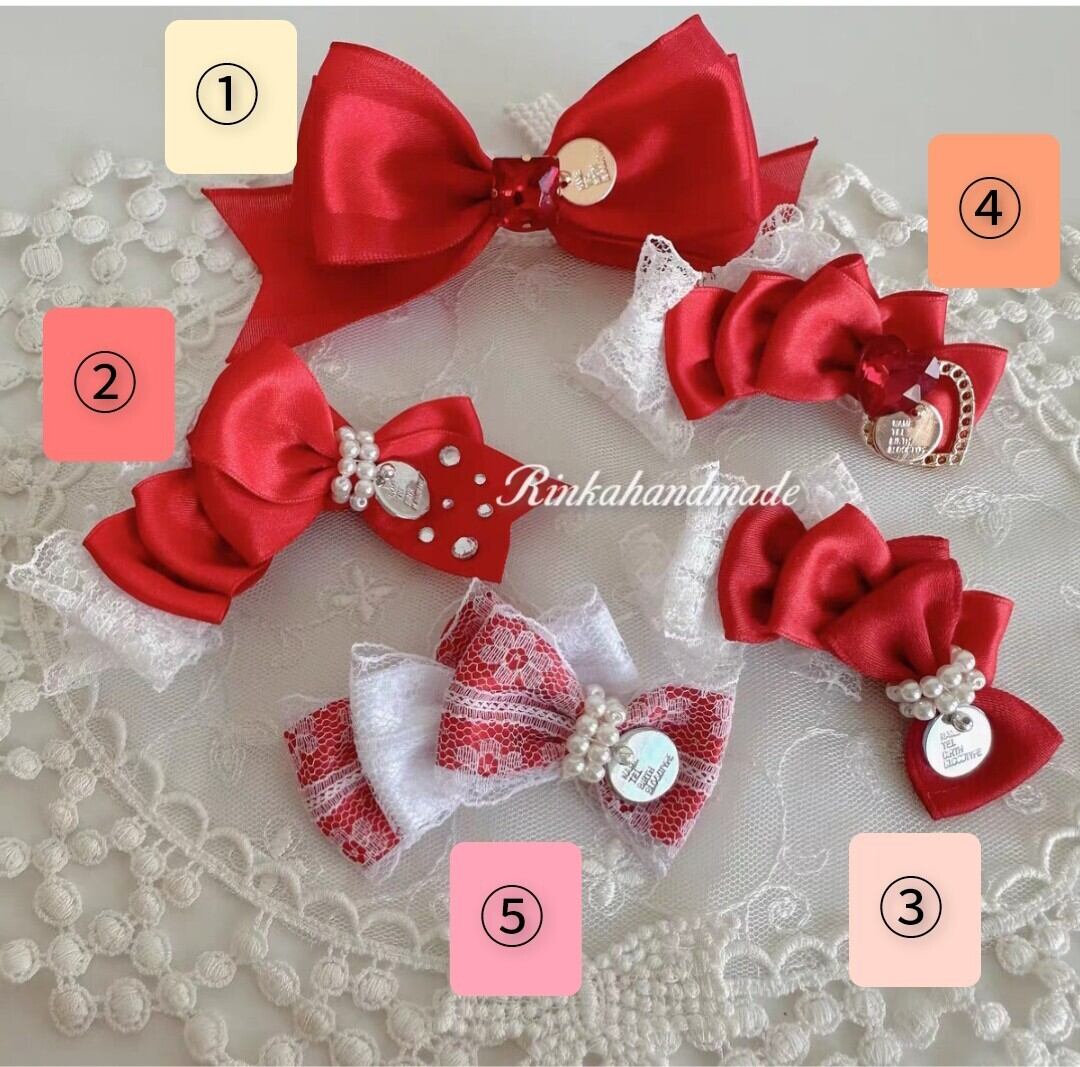 予約商品】RINKA レッドリボン各種 （ヘアピン オプション) | Lily's dress