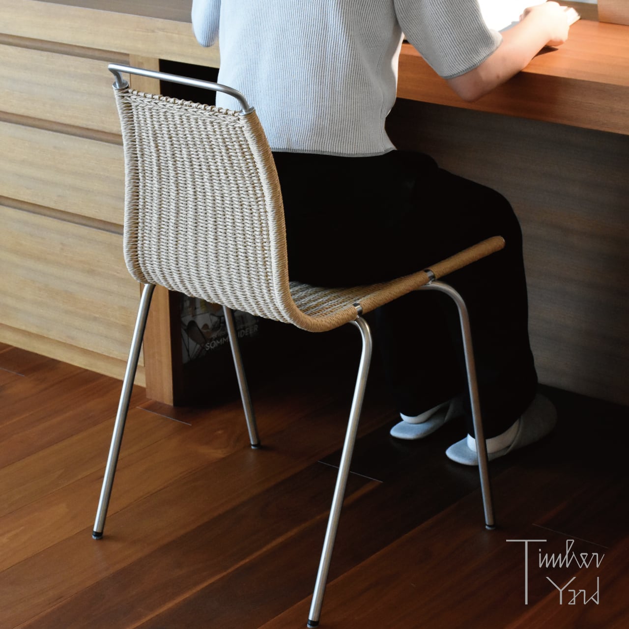 PK1 チェア / ステンレススチールフレーム / SH47cm / スタッキング可