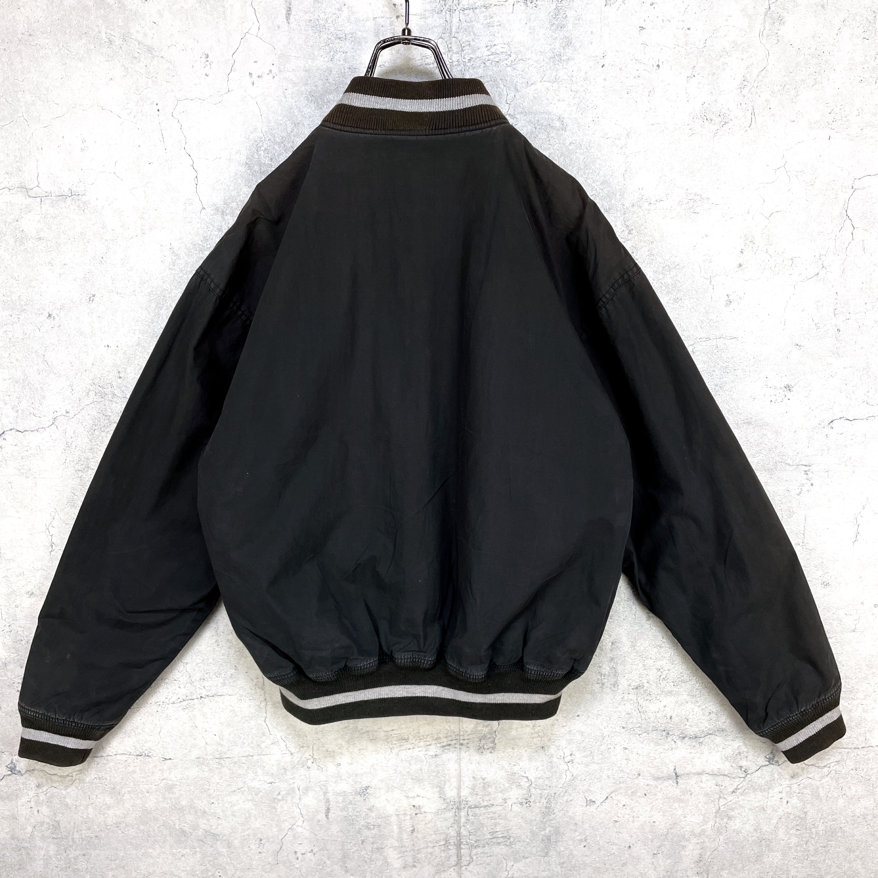 90's POLO SPORT ラルフローレン スタジャン 刺繍ロゴ ラインリブ