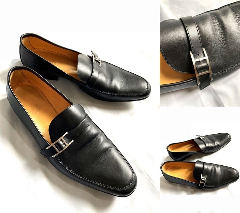 極美品 HERMES 定価14万 エルメス 名作 H バックル アピ レザー