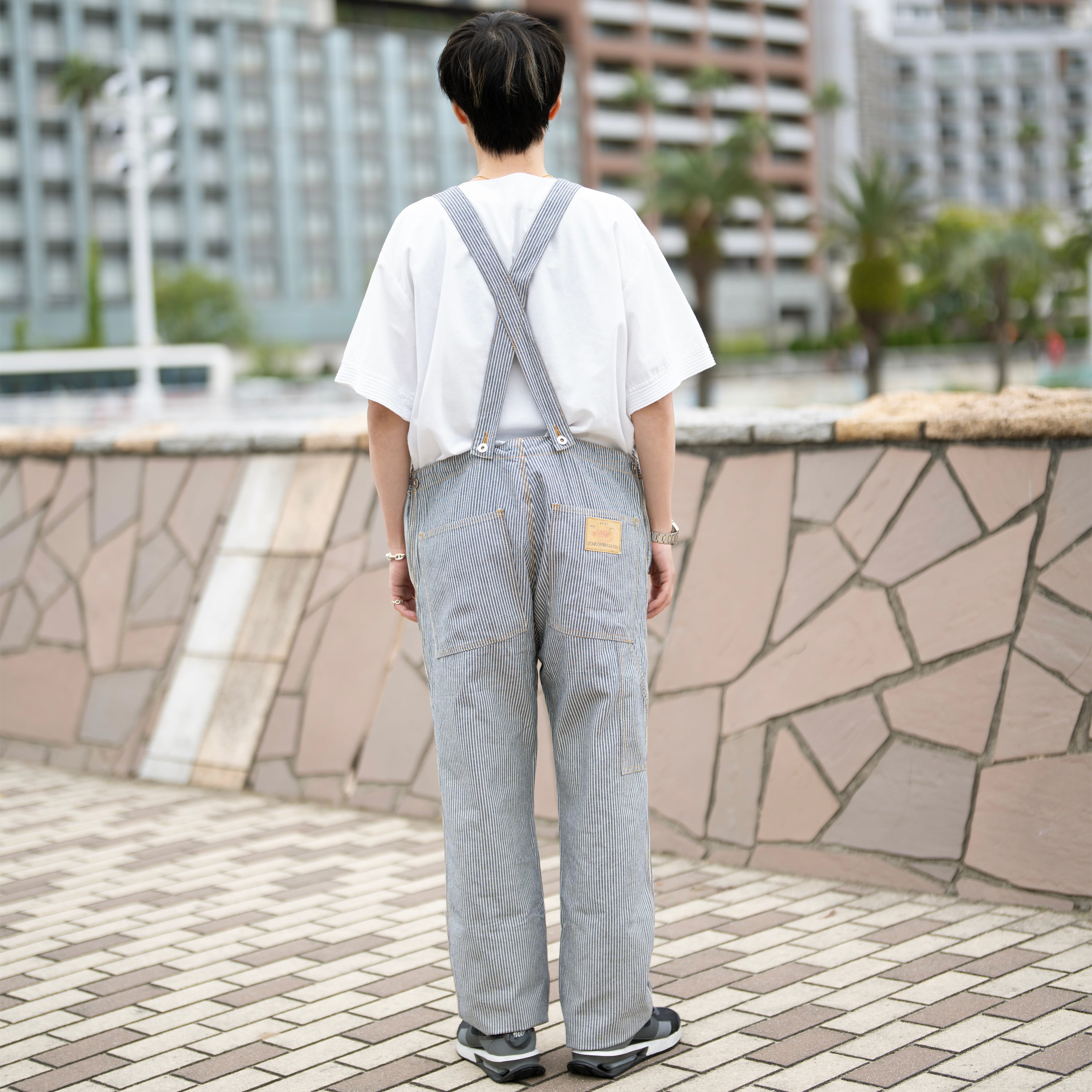 メンズ デニムオーバーオール ヒッコリー裏 | STAR OVERALL 1923 -BASE