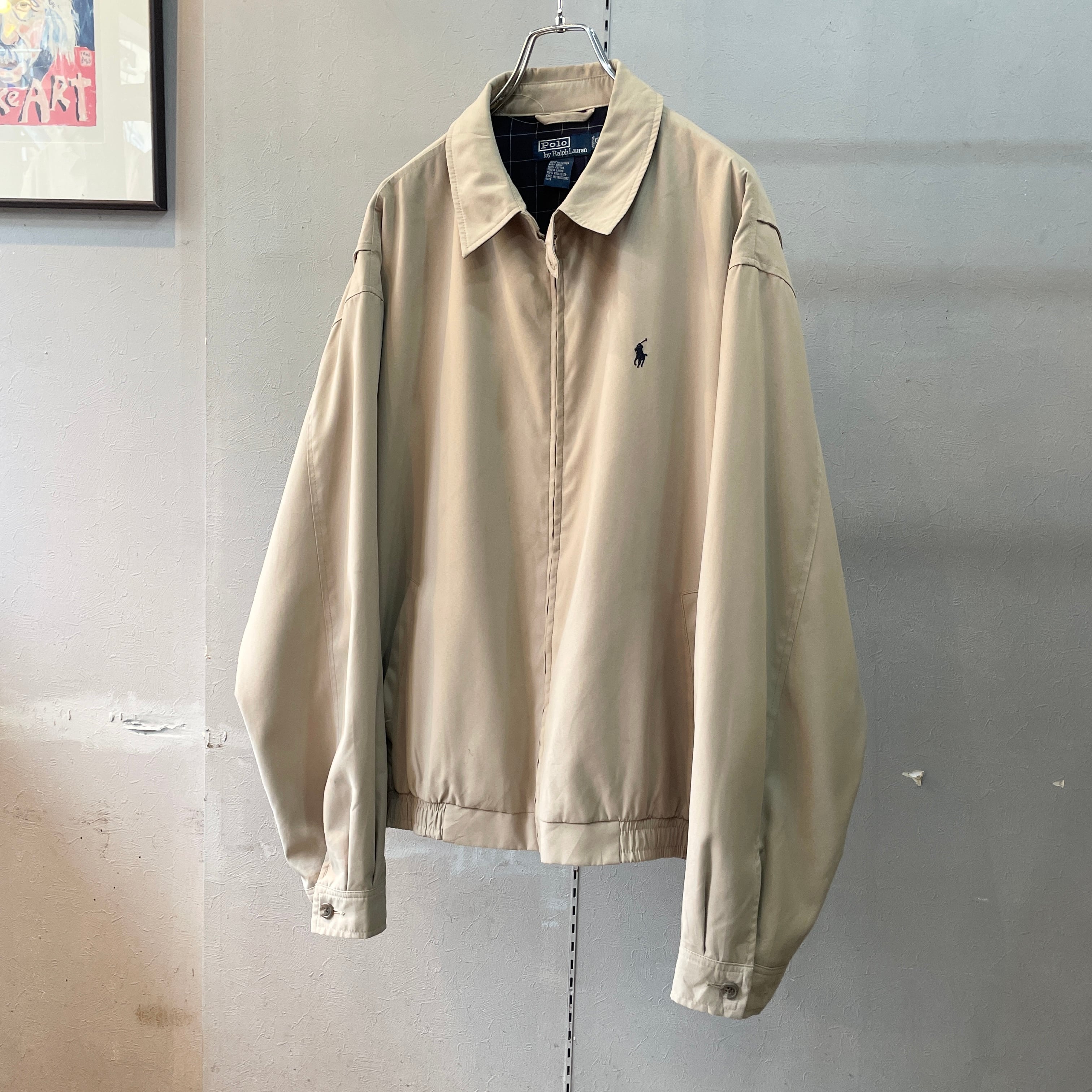 90s ラルフローレン ピーチスキンドリズラージャケット スイングトップ