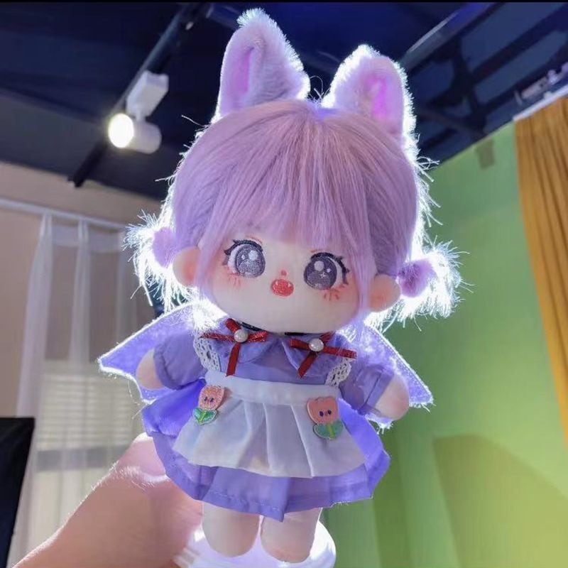 無属性 ぬいぐるみ 20cm 着せ替えぬいぐるみ 綿人形 コットンドール 紫