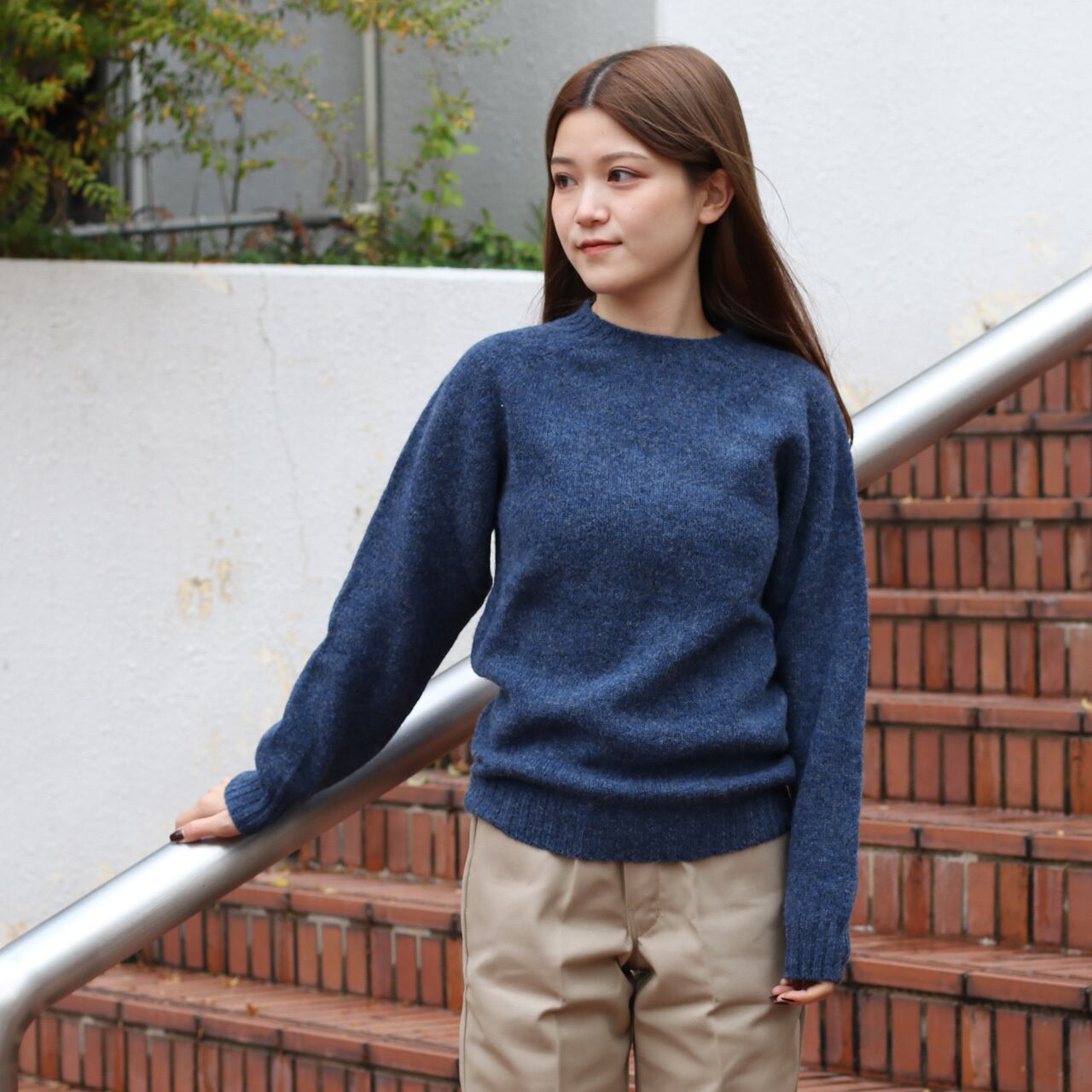 INVERALLAN インバーアラン シェットランドセーター MEDIUM GREY