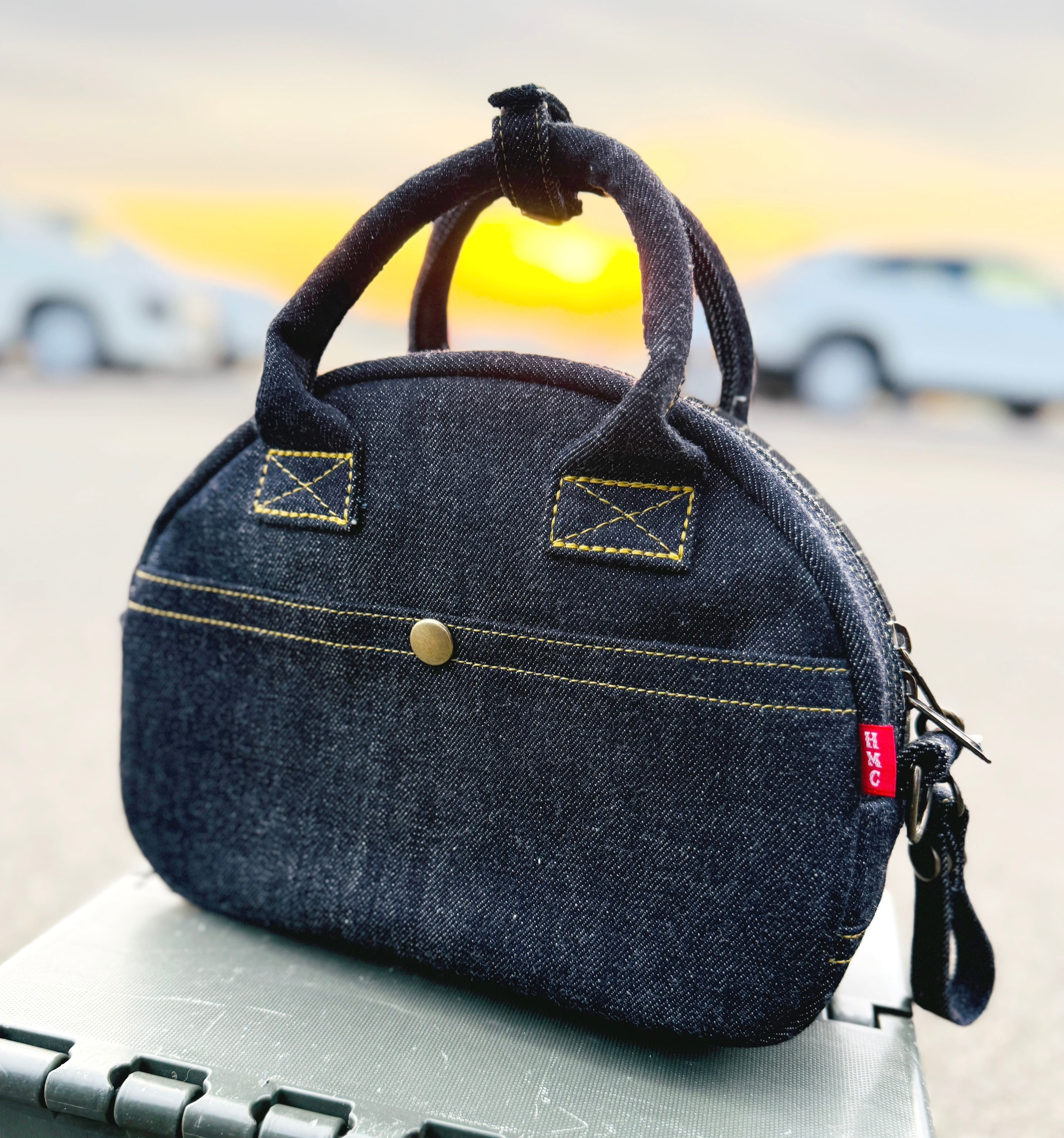 ☆ハンドメイド☆岡山デニム☆豚☆ブタさん☆リュック対応☆4wayボストン