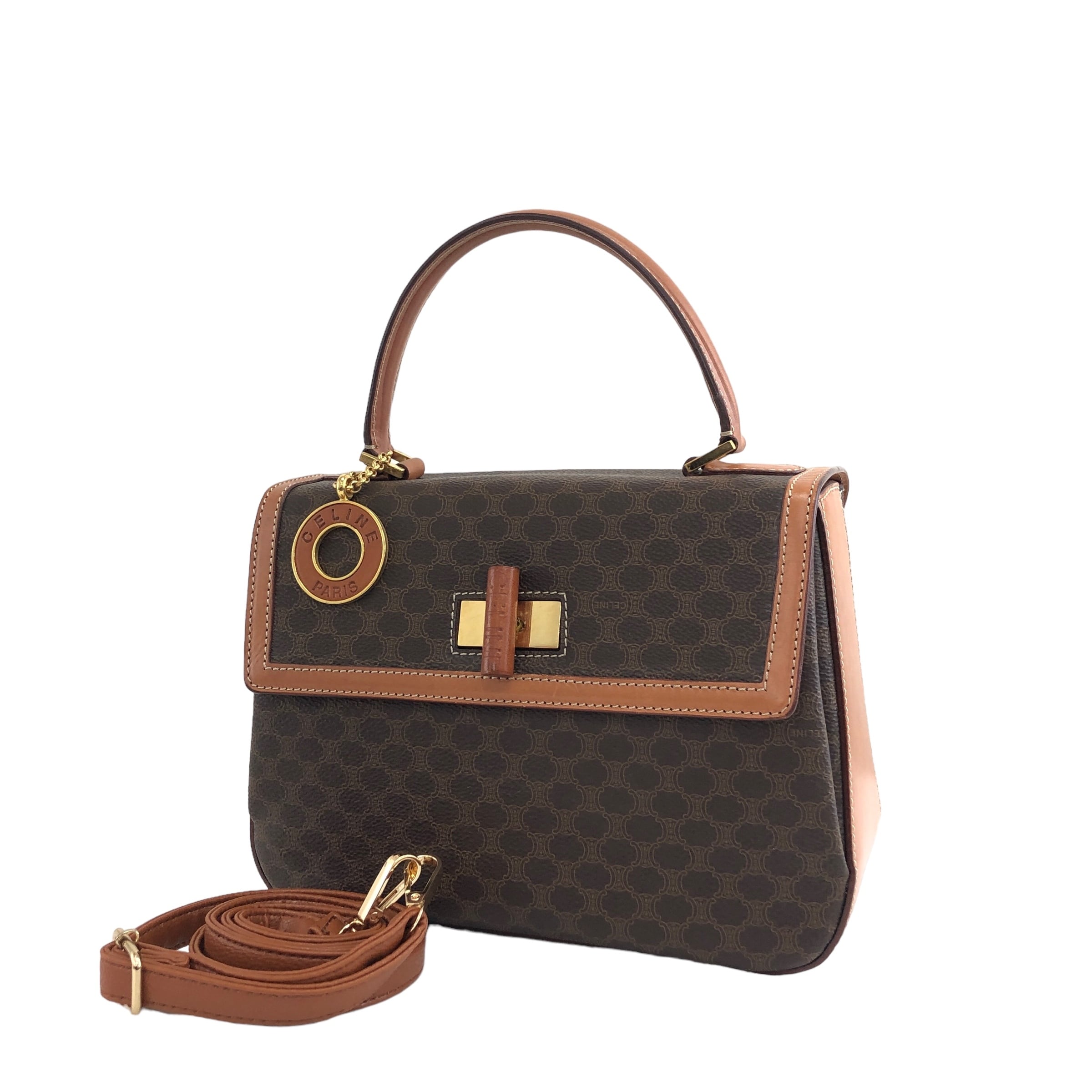 CELINE セリーヌ マカダム ターンロック チャーム レザー 2way