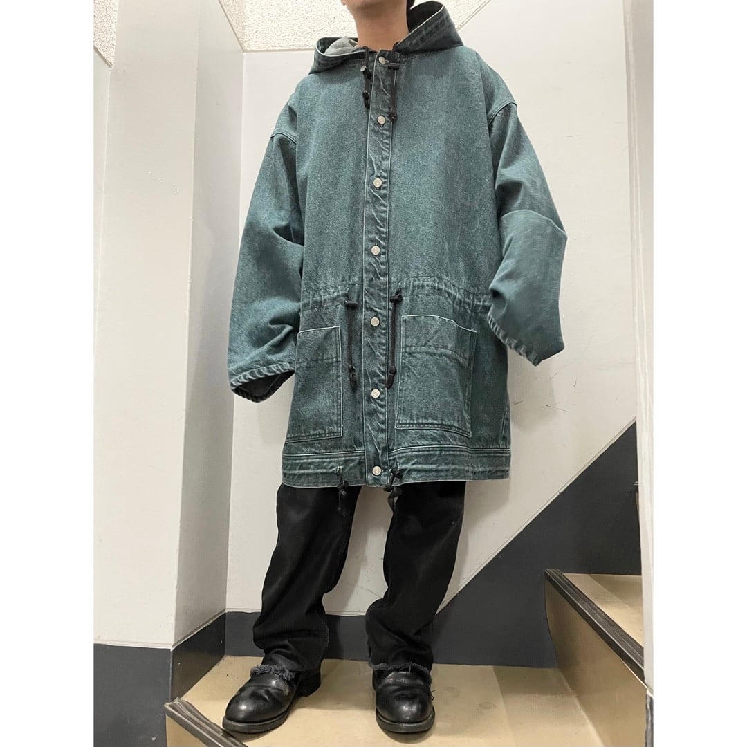 90's CORNICHE デニムモッズコート | 古着屋 Boogie
