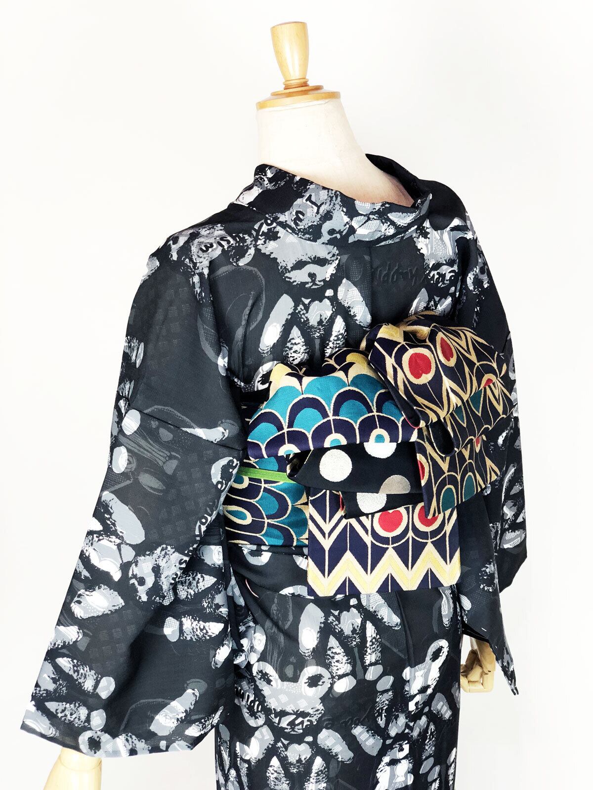 S・M・L寸即納品あり】セオアルファ浴衣「くまタン」モノトーン | 重宗