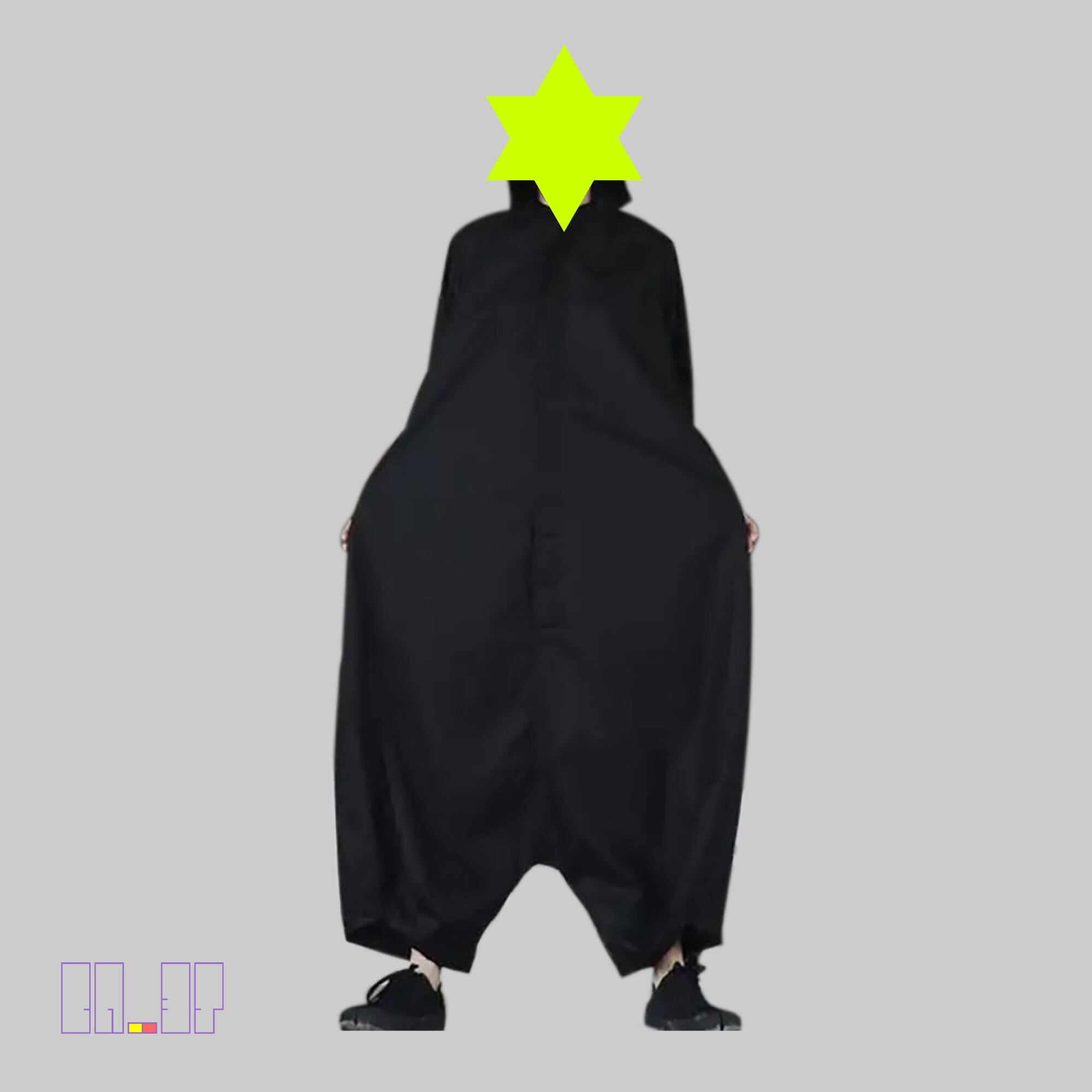 ブラックオーバーオール 】 BR_3T X Oversized black overalls