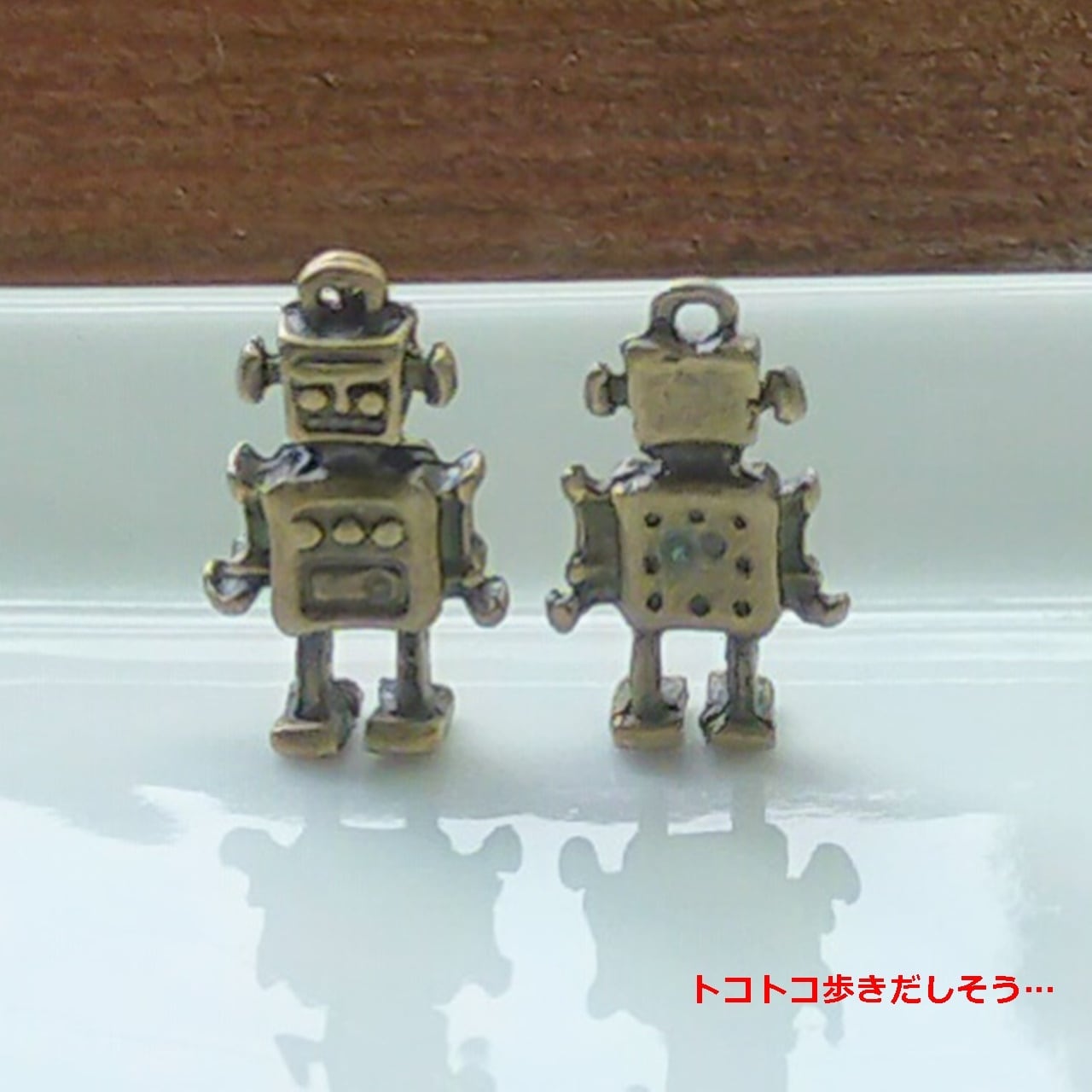 50個セット/ロボットチャーム／両面加工・立体・ミニチュアチャーム