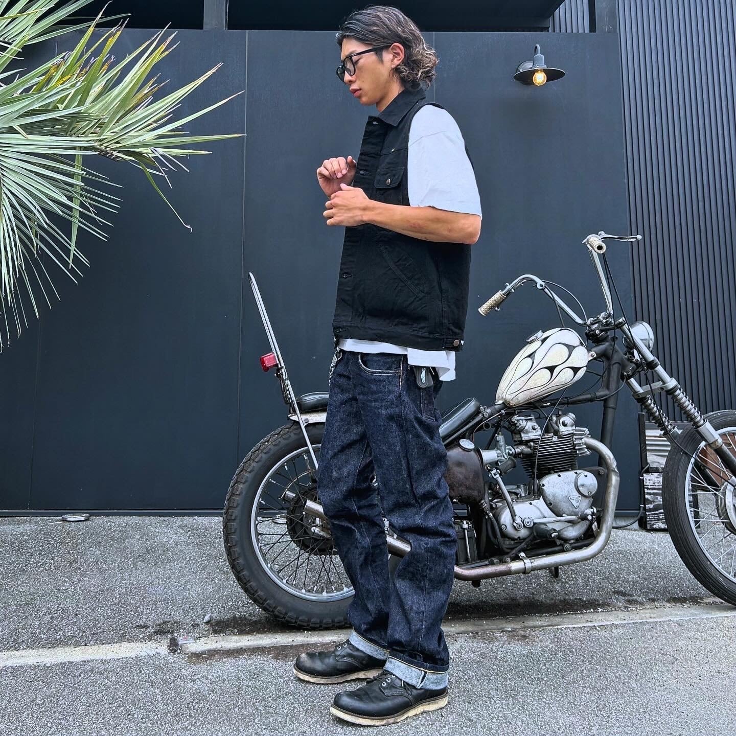 ブラックデニムベスト メンズベスト WESTRIDE【ウエストライド】EL