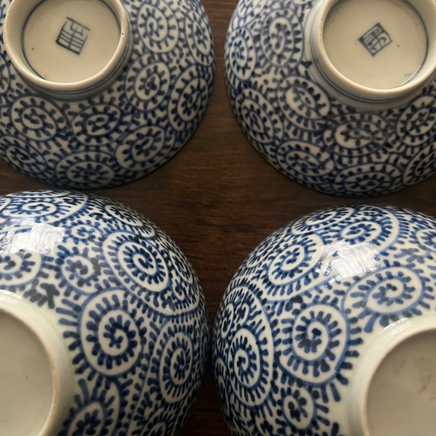 江戸中期】古伊万里染付蛸唐草紋様蓋物碗 | 古美術 希 のぞみ 美術