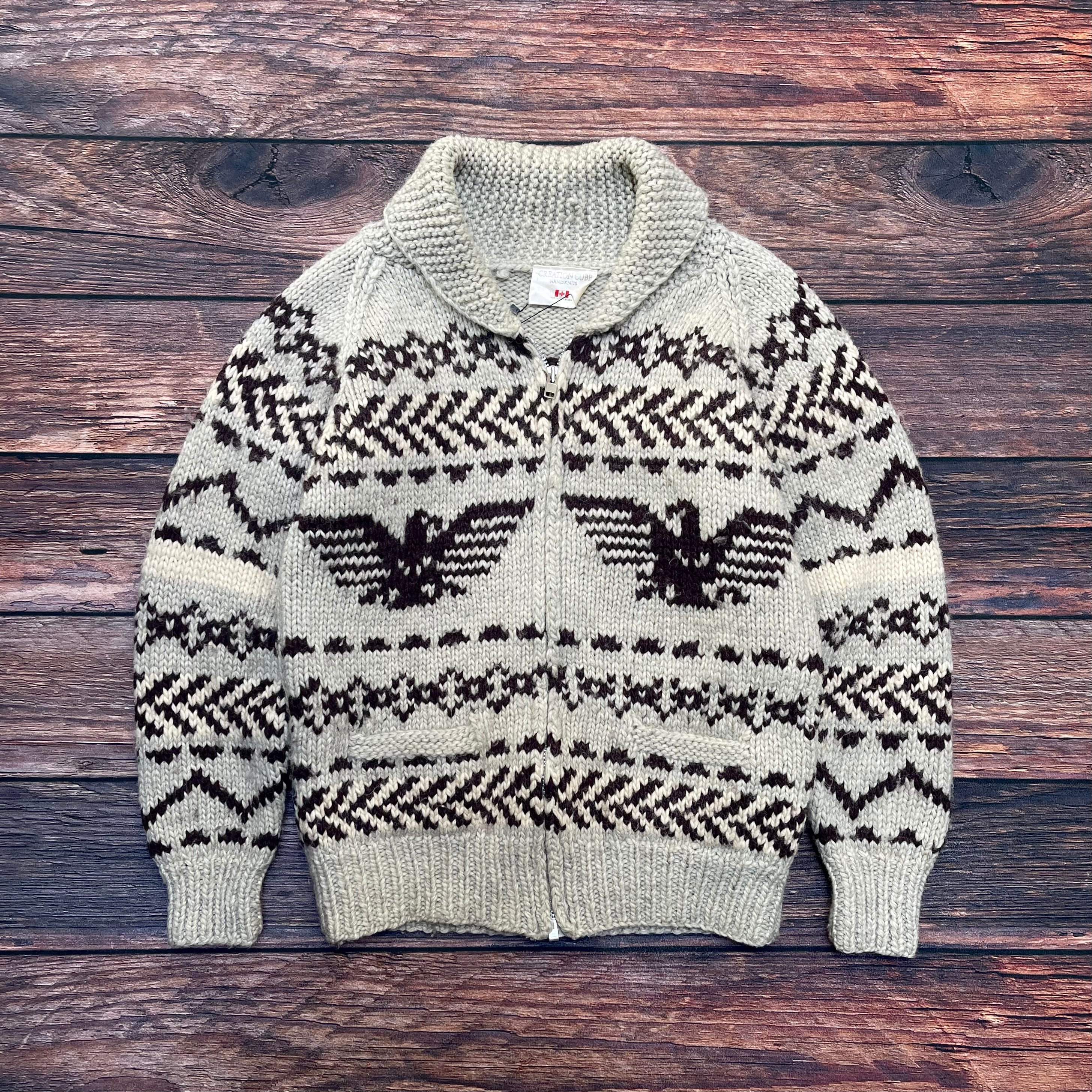 90s エクアドル ウールニットパーカー ジップアップパーカー XL レア