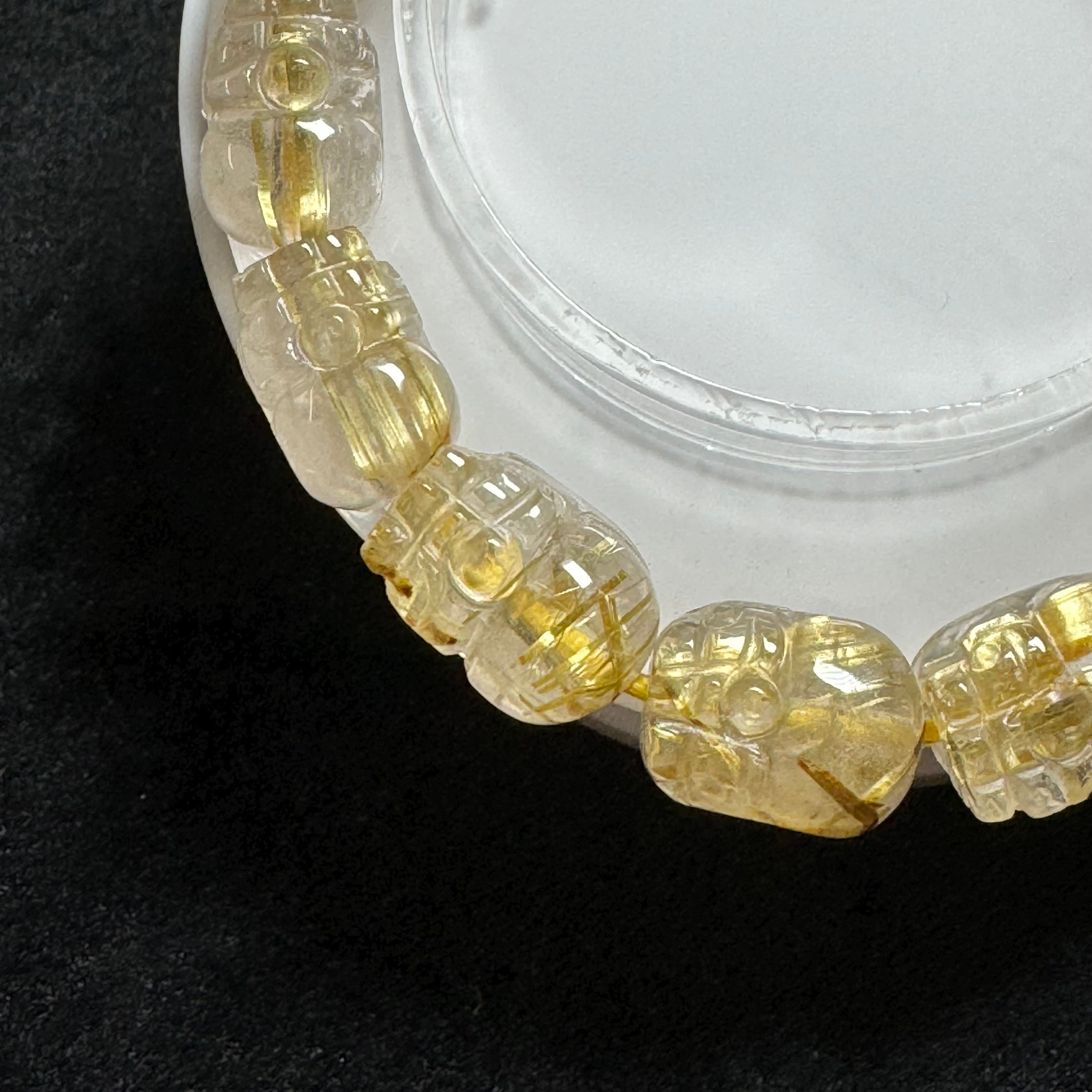 ゴールドルチルクォーツ 貔貅（ヒキュウ）ブレスレット | 天然石 Kanon