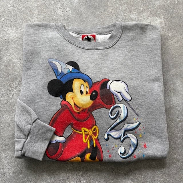 Disney】90s USA製 ディズニー ミッキースウェットトレーナー 25th
