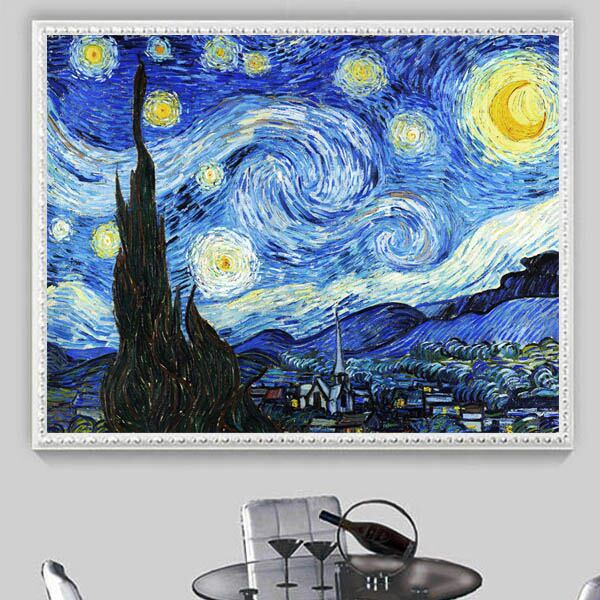 中級 フル ダイヤモンドアート キット ビーズ刺繍 ゴッホ 星月夜 名画
